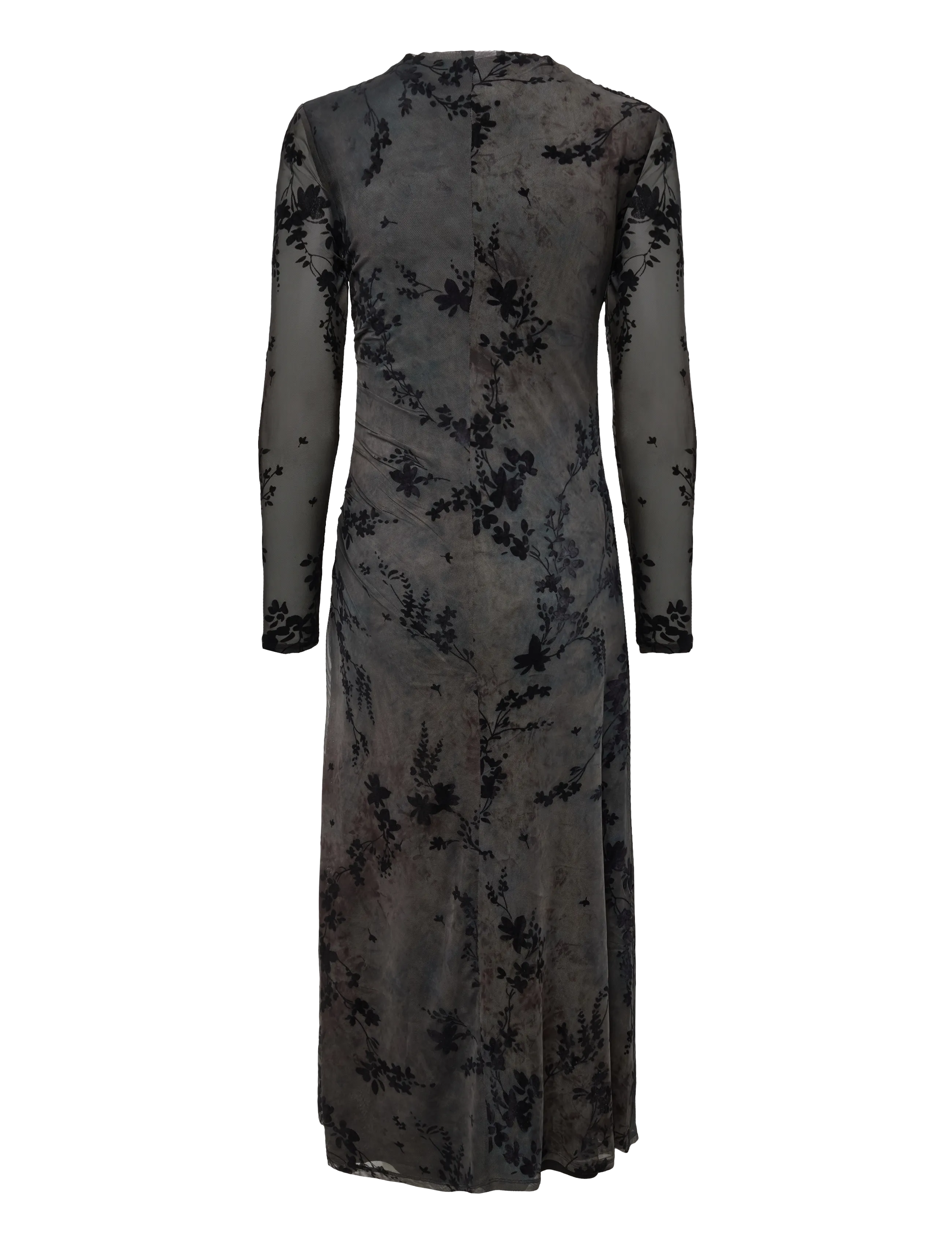 French Connection - KENNY MESH VELVET BURNOUT MIDI DRESS - herbstersparnisse - black/brown - 2