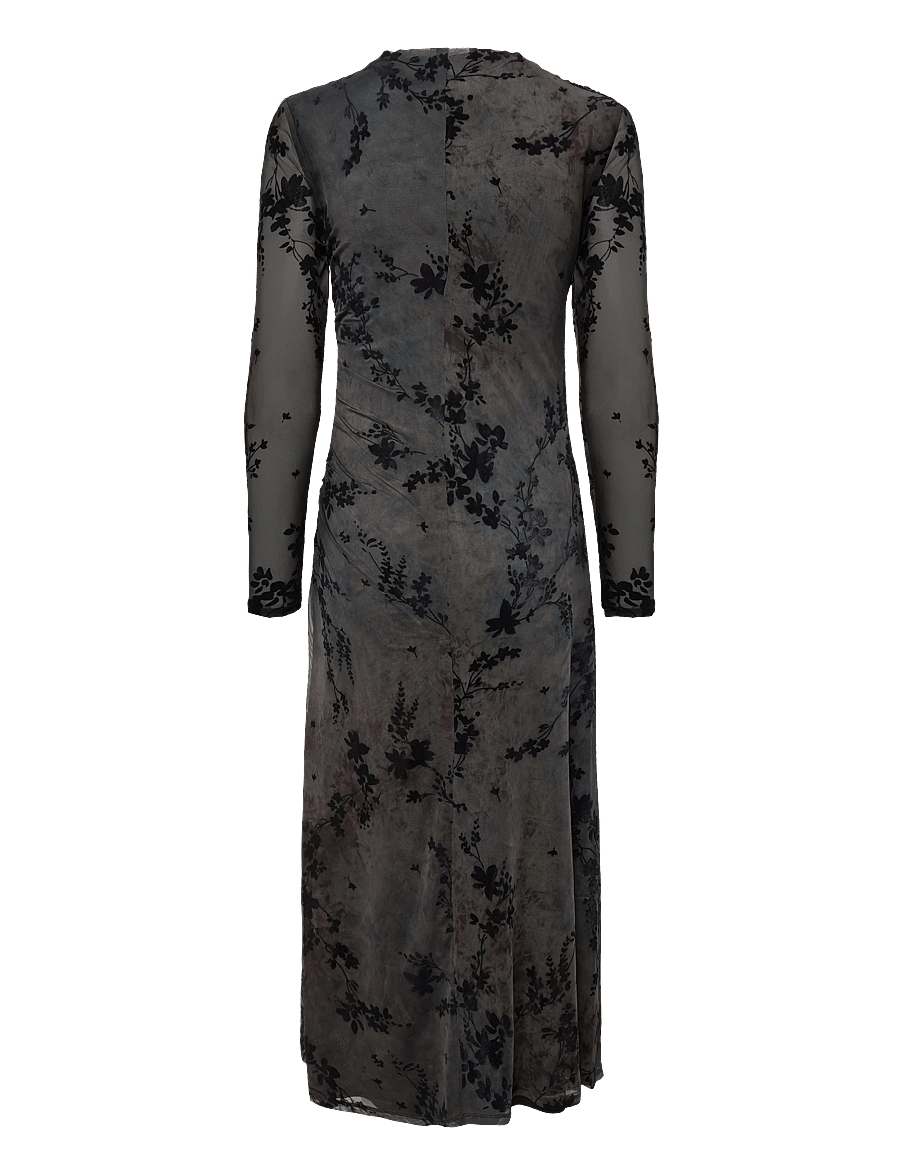 French Connection - KENNY MESH VELVET BURNOUT MIDI DRESS - midikleidid - black/brown - 2