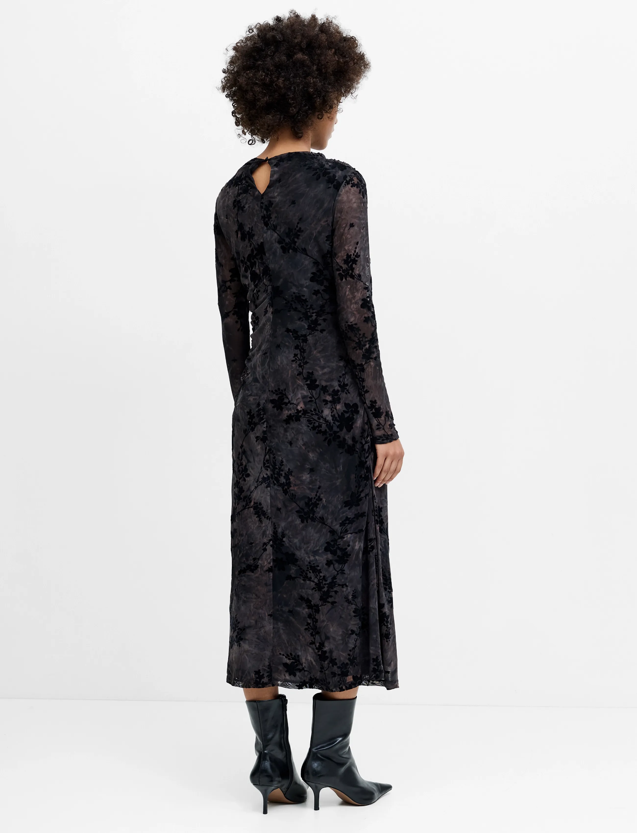 Kenny Mesh Velvet Burnout Midi Dress 3