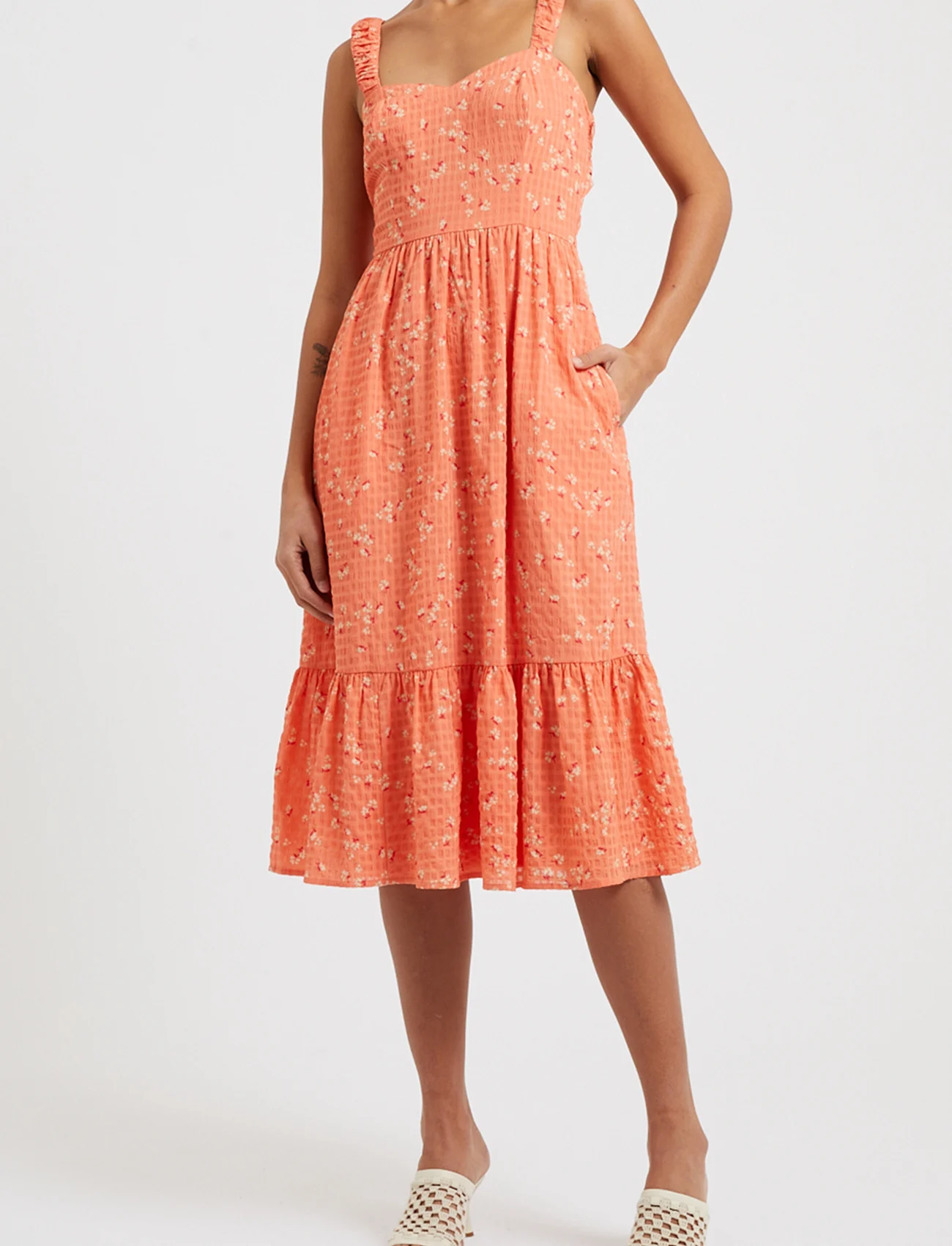 French Connection - ERIN GRETTA DRESS - summer dresses - coral multi - 0