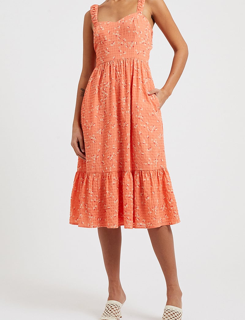 French Connection - ERIN GRETTA DRESS - coral multi - 0