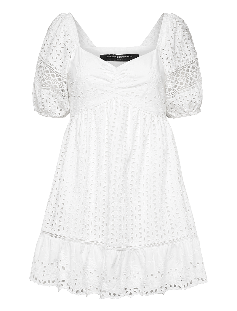French Connection - ALISSA COTTON BRODERIE DRESS - konfirmation - linen white - 0