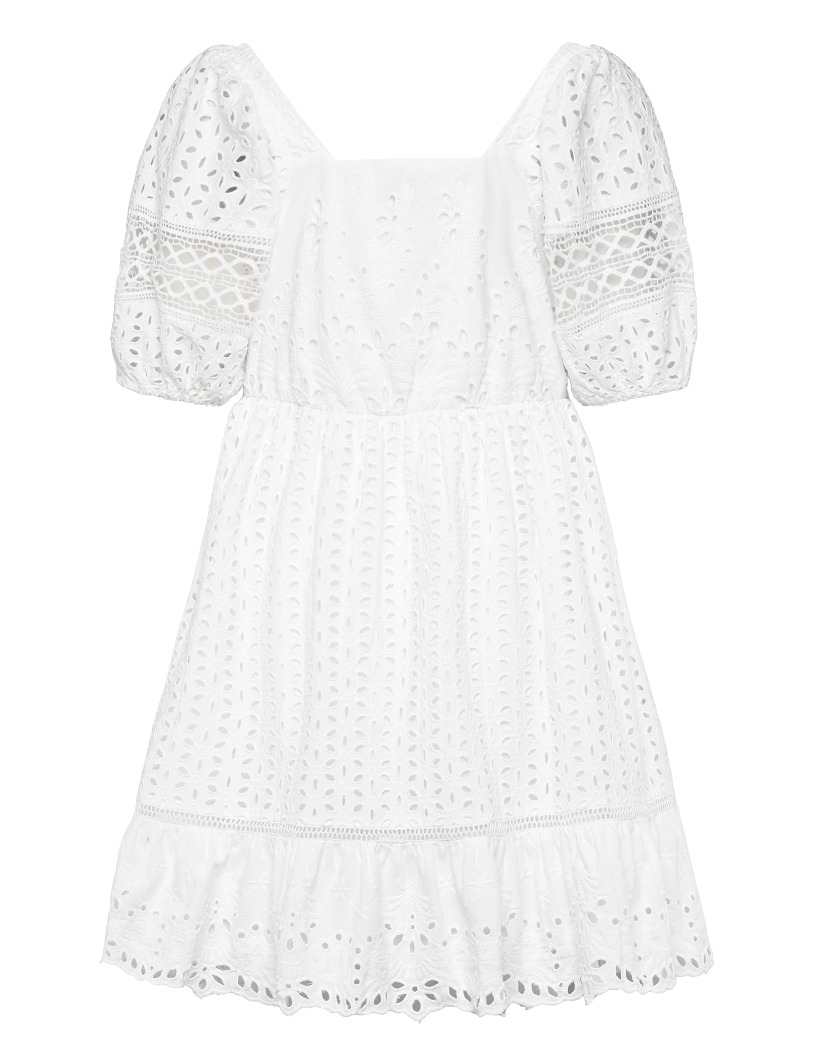 French Connection - ALISSA COTTON BRODERIE DRESS - linen white - 1