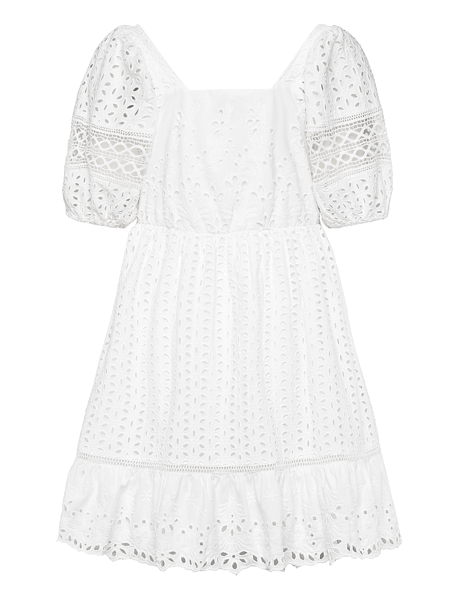 French Connection - ALISSA COTTON BRODERIE DRESS - linen white - 1