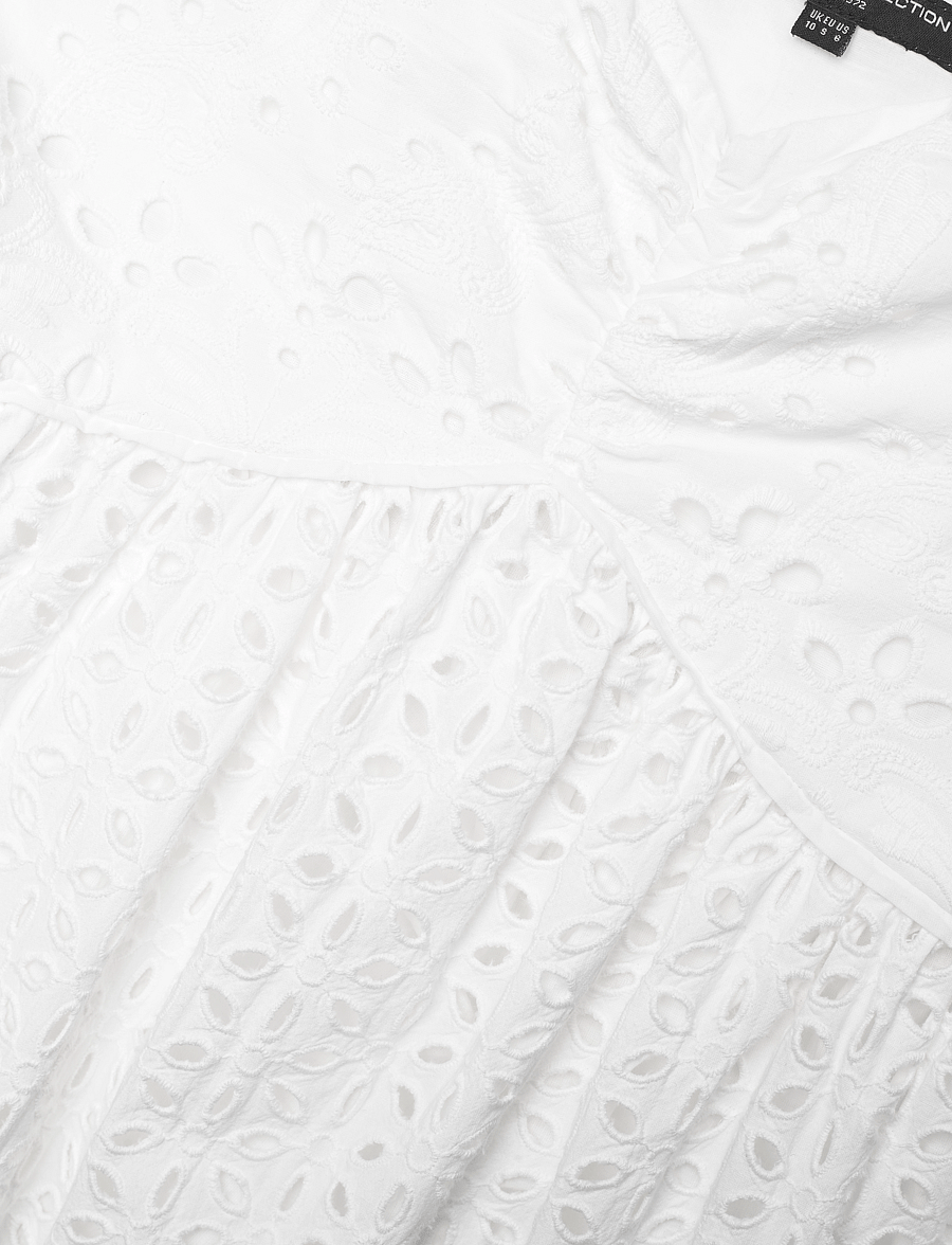 French Connection - ALISSA COTTON BRODERIE DRESS - linen white - 2