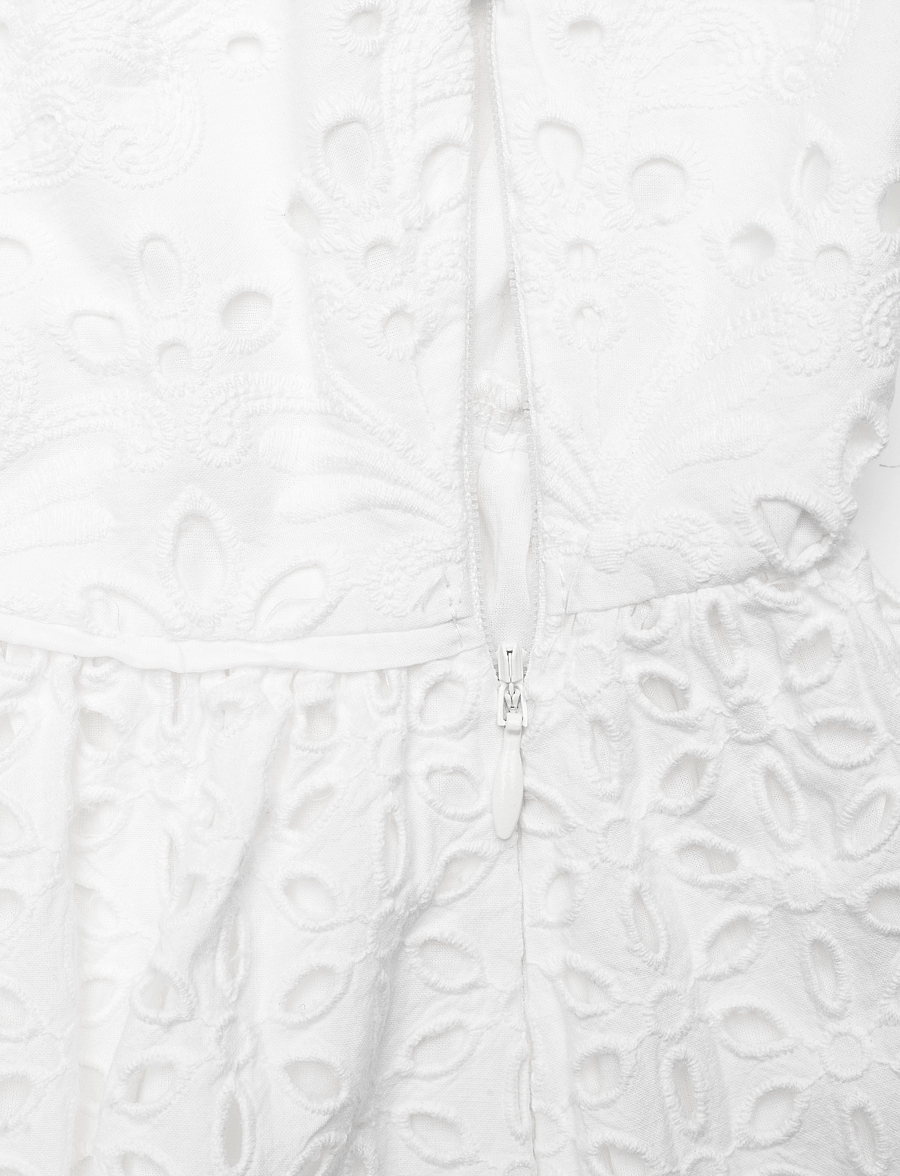 French Connection - ALISSA COTTON BRODERIE DRESS - linen white - 3