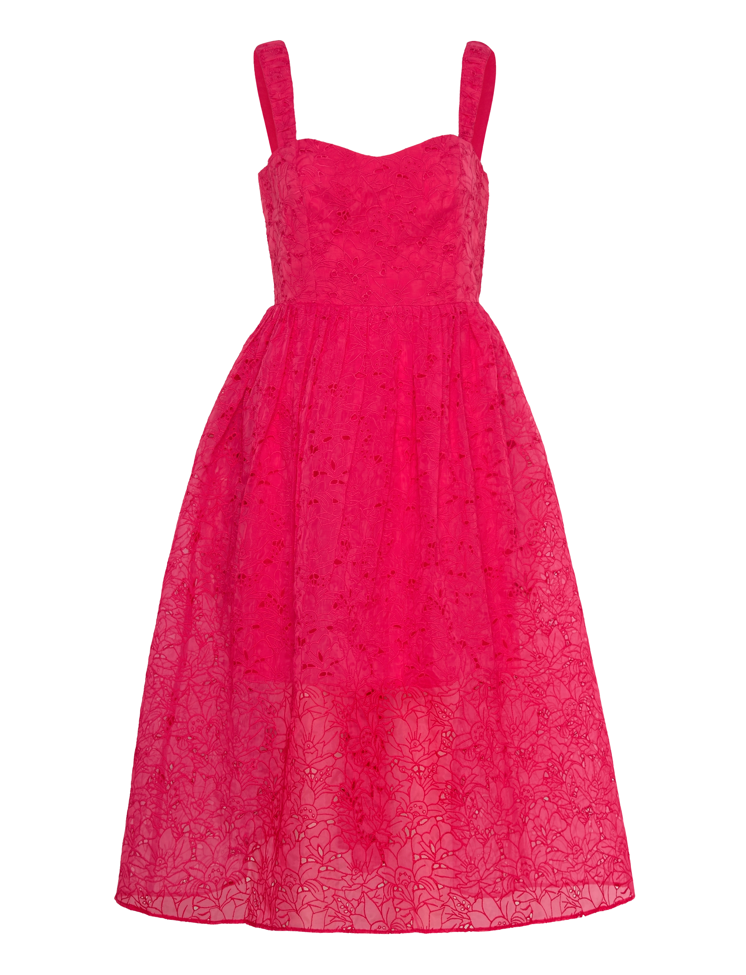 French Connection EMBROIDERED LACE STRAPPY DRESS - Kläder - AZALEA / pink/rose