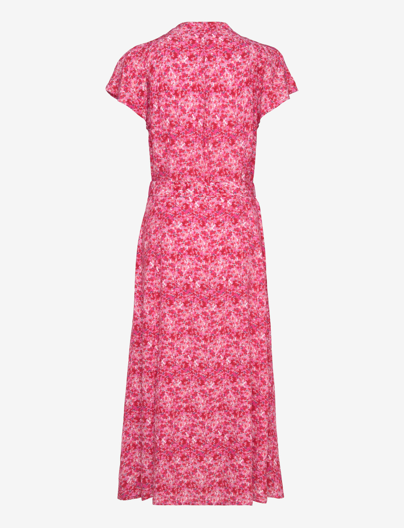 French Connection - CASS DELPHINE SS V NK MIDI DRS - true red multi - 1