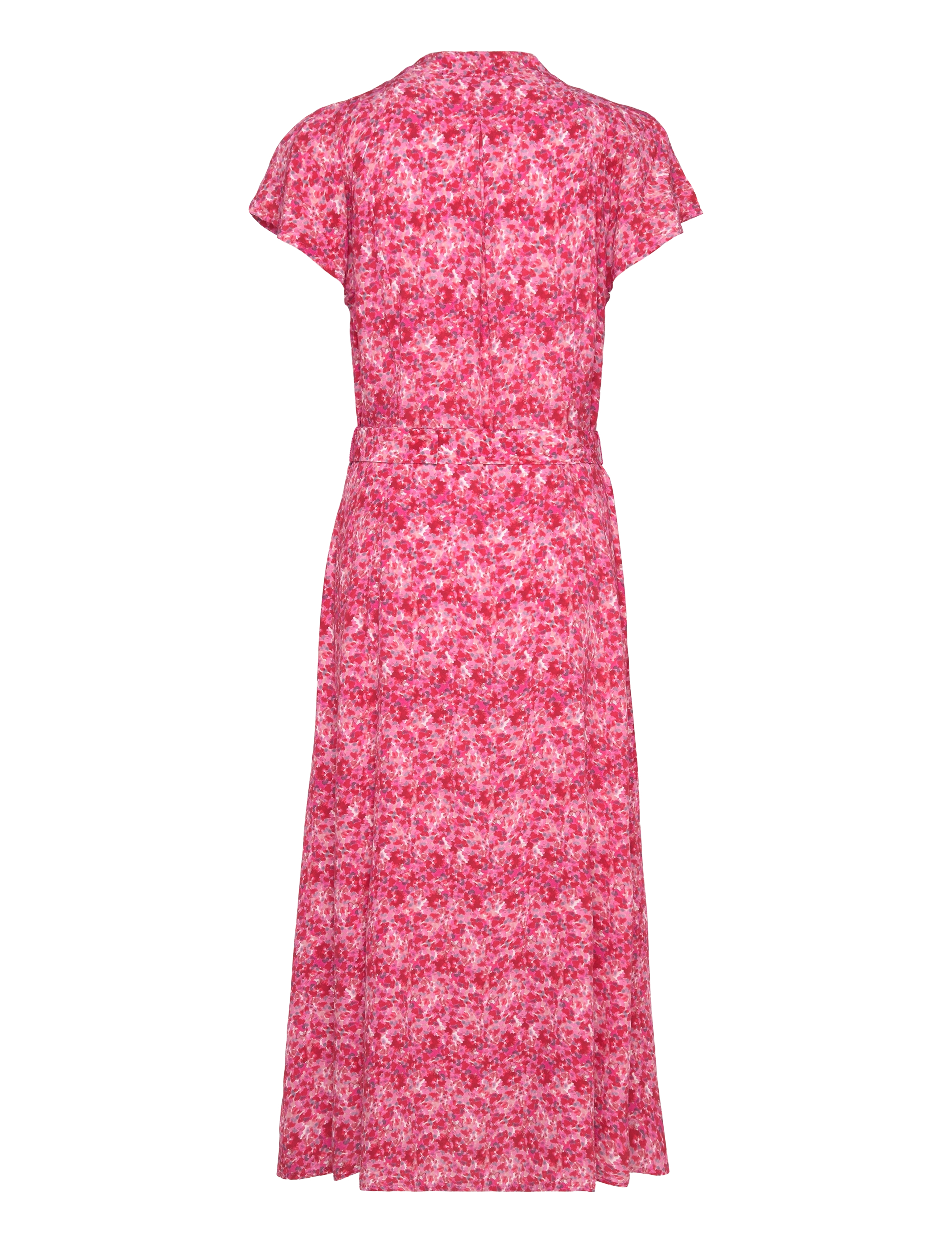French Connection - CASS DELPHINE SS V NK MIDI DRS - true red multi - 2