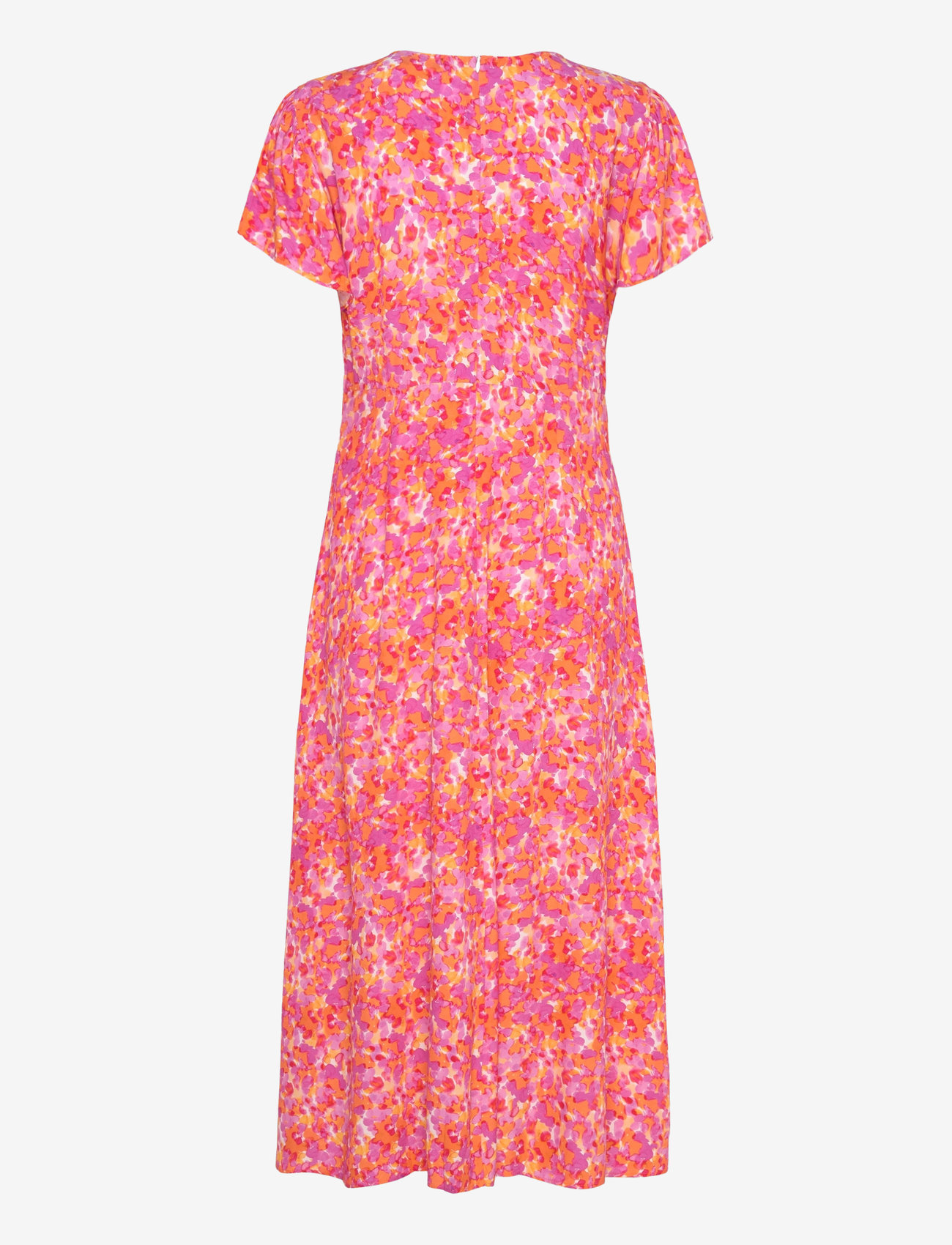 French Connection - CASS DELPHINE SS V NK MIDI DRS - persimmon - 1