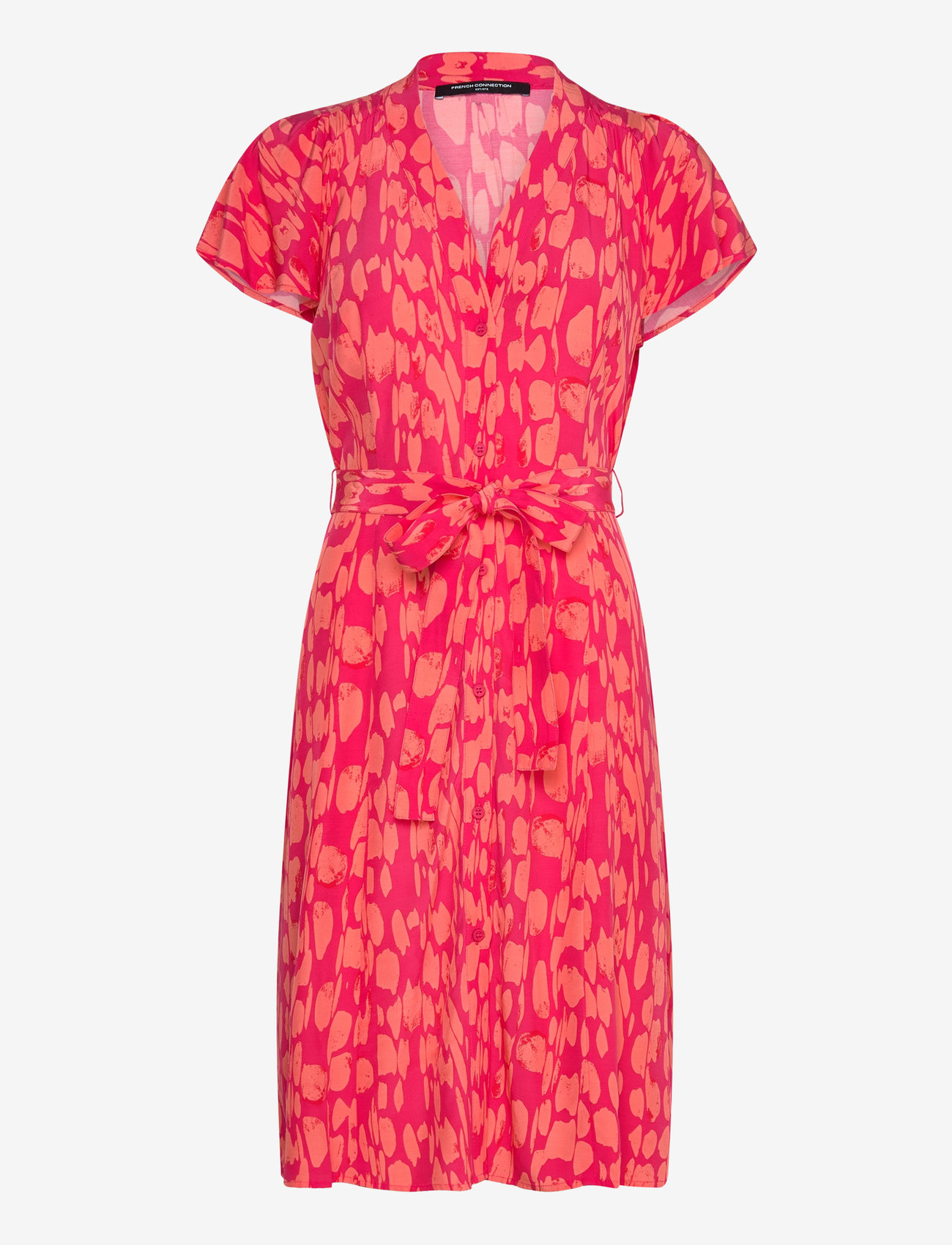 knee length dresses for ladies Rent French Connection Elao Verona Button-Down Pink Midi Dress
