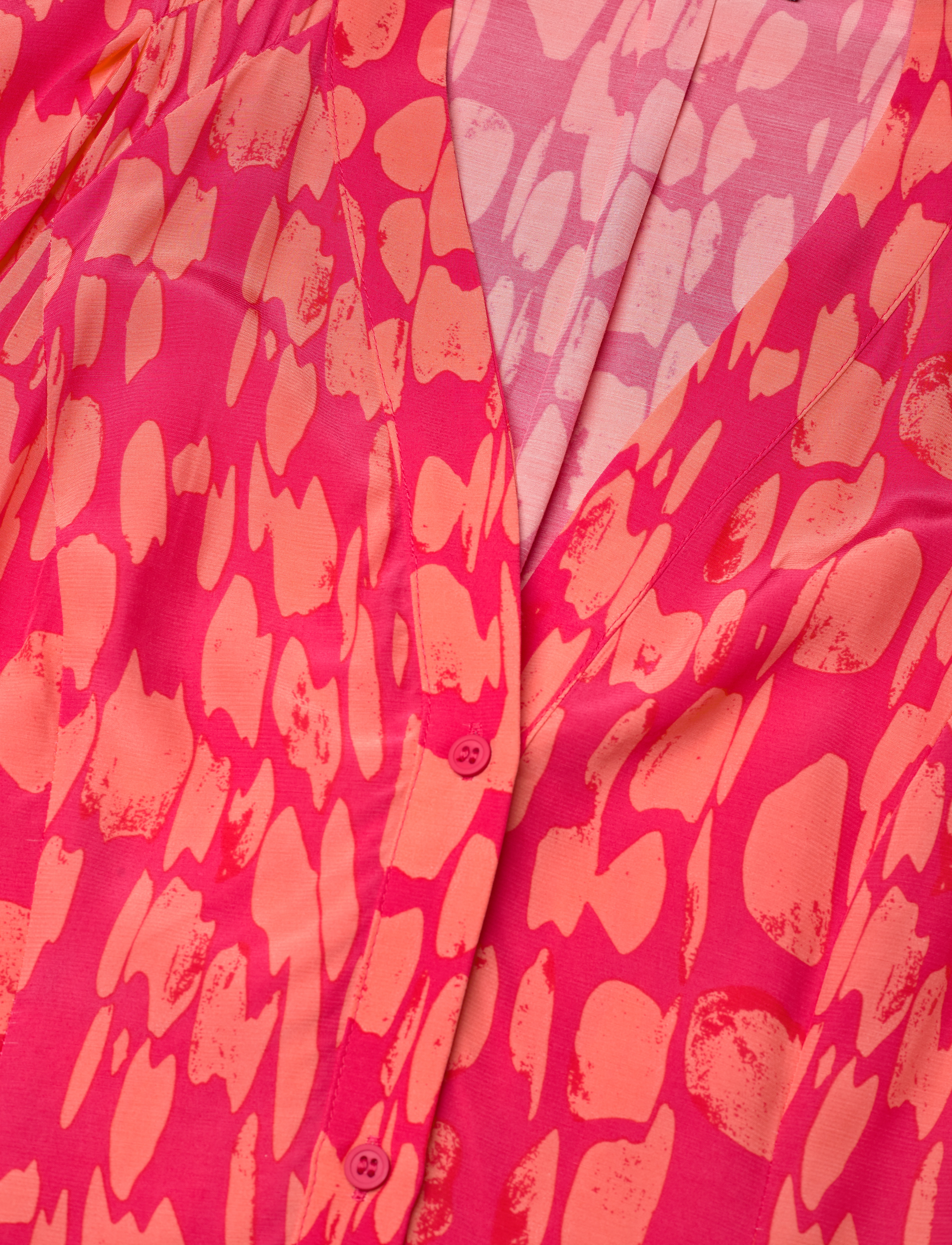 French Connection - ISLANNA CREPE SS V NK DRESS - coral/azalea - 4