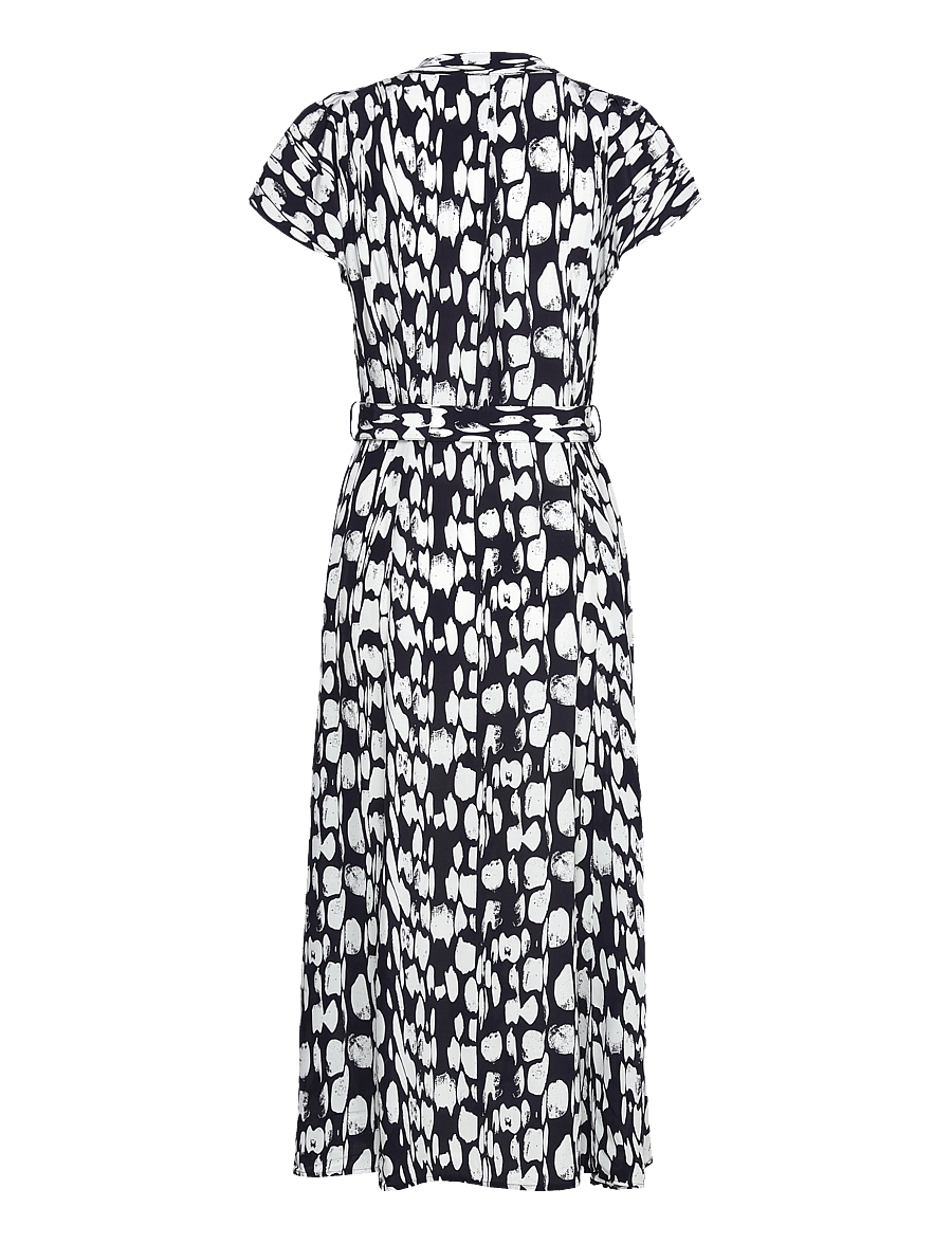 French Connection - ISLANNA CREPE SS MIDI DRESS - marine/white - 2