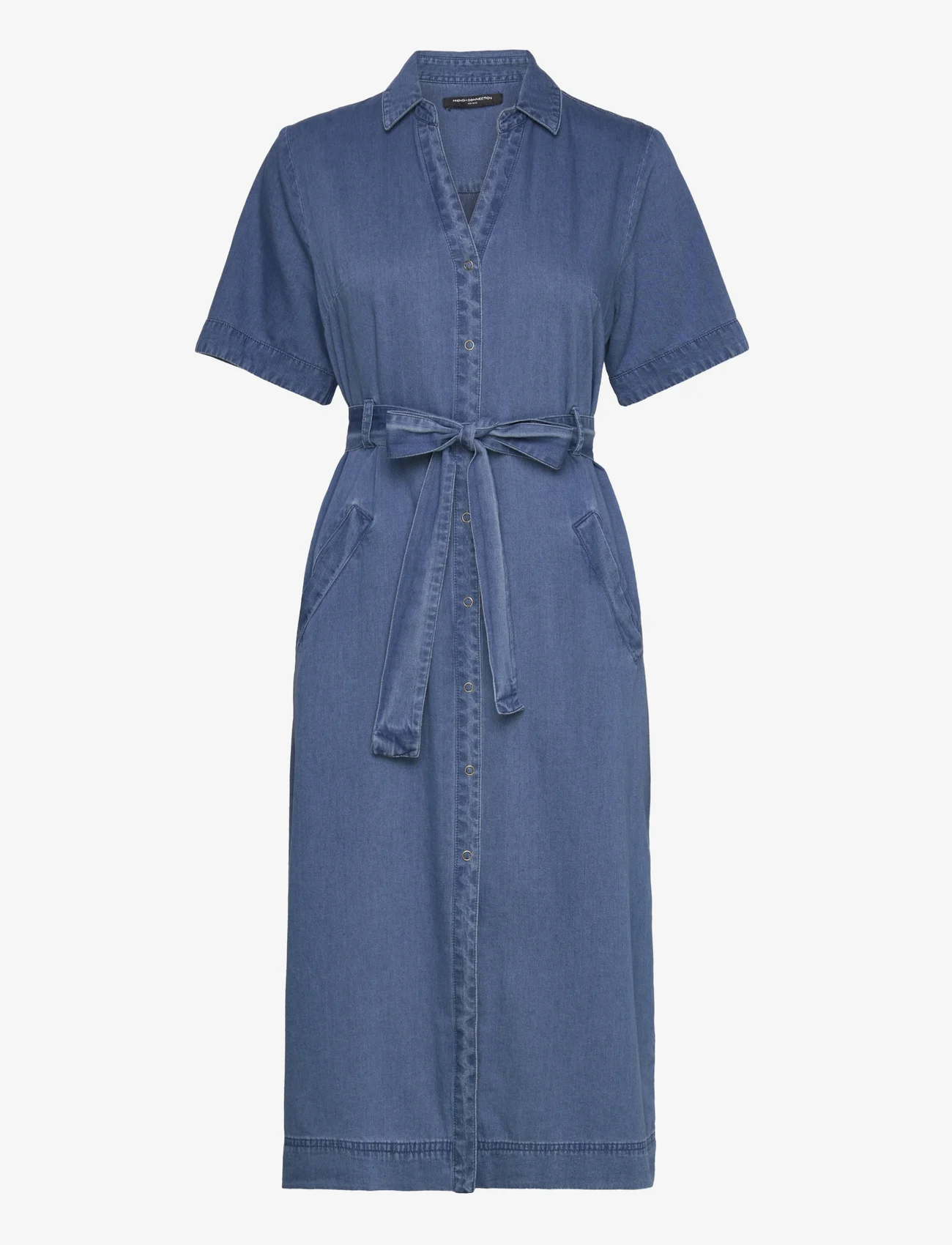 French Connection - ZAVES CHAMBRAY DENIM DRESS - shirt dresses - light vintage - 0
