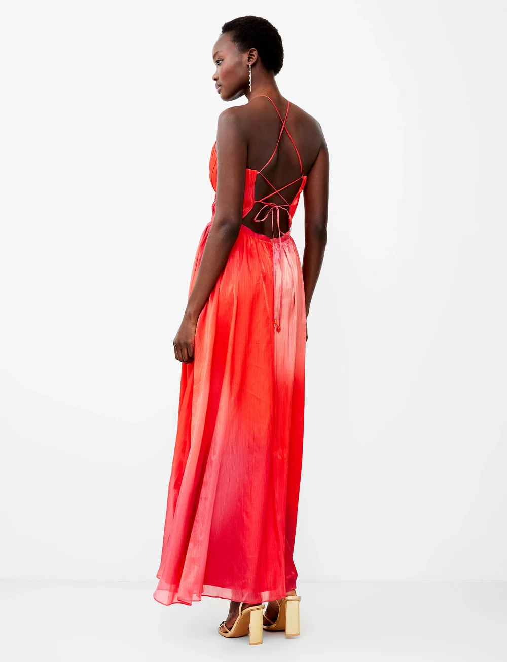 French Connection - DARRYL HALLIE CRINKLE DRESS - vakarkleitas - lava red - 3