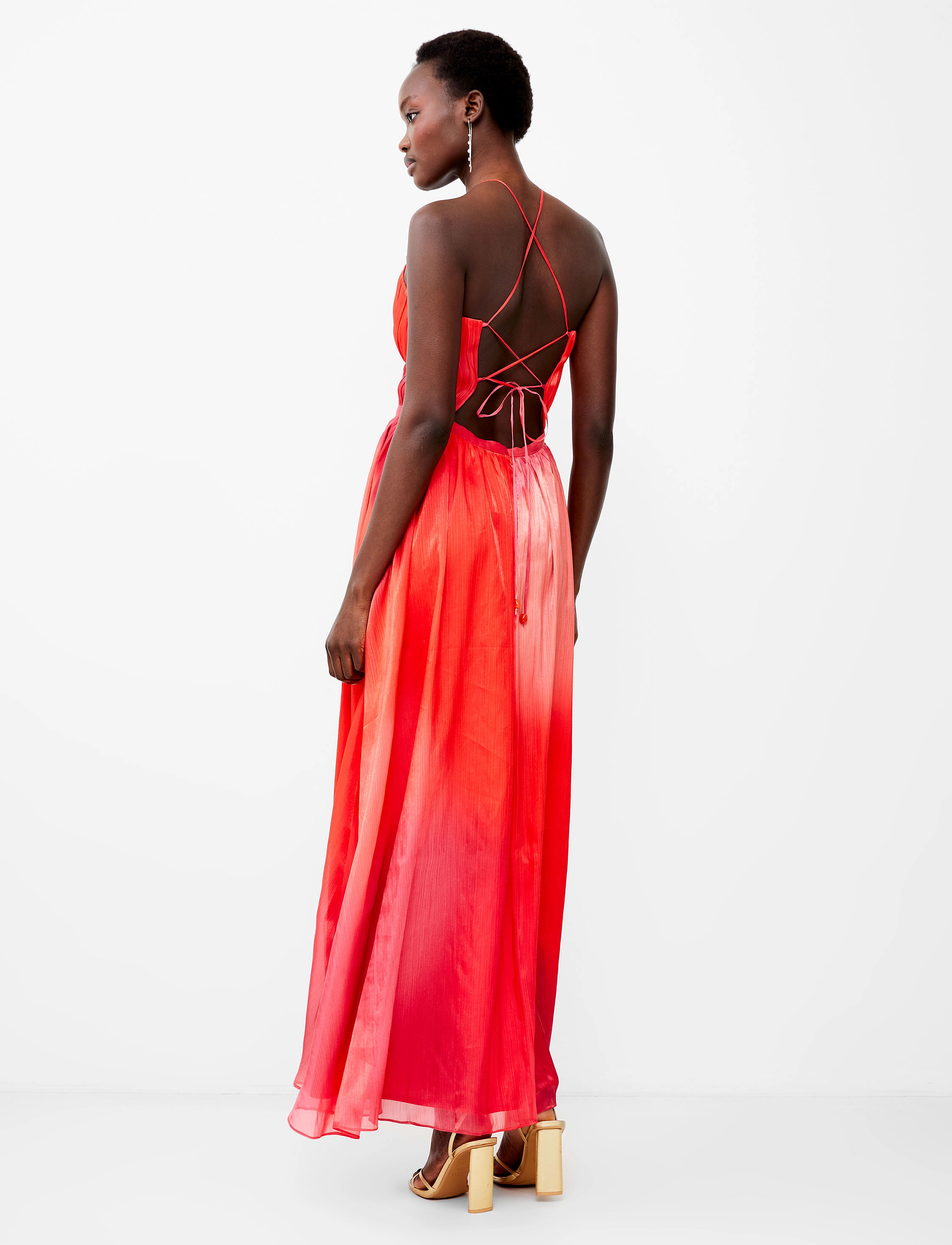 French Connection - DARRYL HALLIE CRINKLE DRESS - lava red - 3
