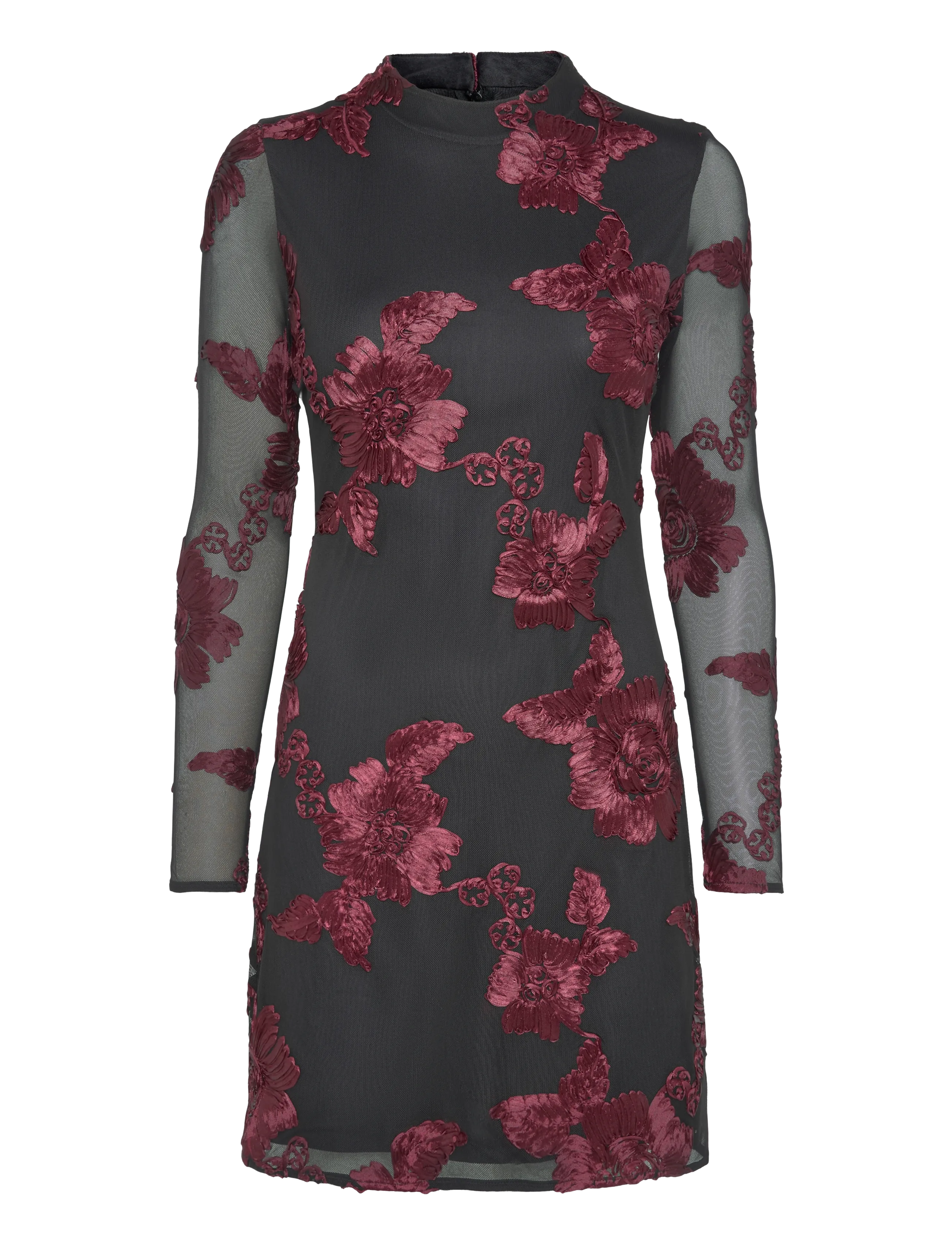 French Connection LAILTHA RIBBON APPLIQUE MINI DRESS - Kleidid - BLACK/WINTERBERRY PINK / black