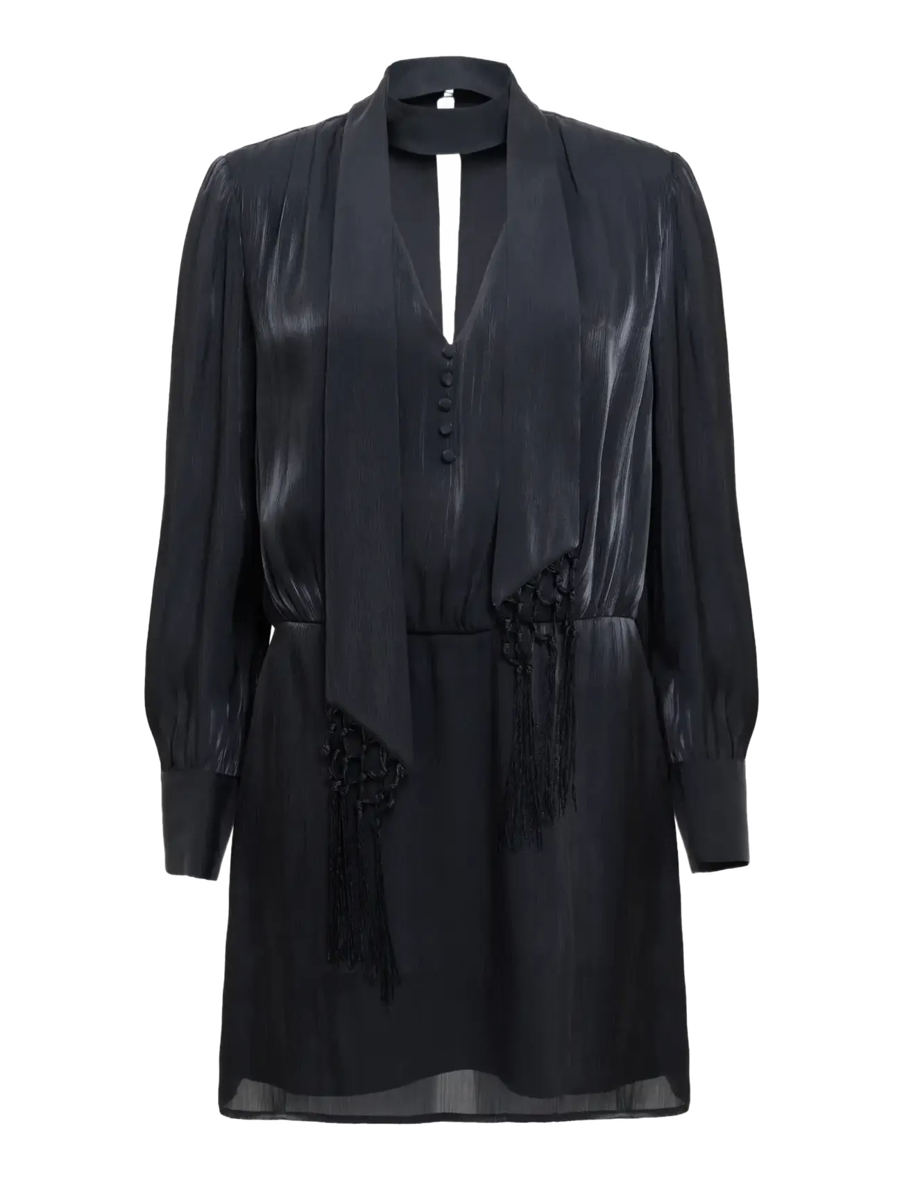 French Connection - AVELINE SCARF NK MINI DRESS - short dresses - black - 1