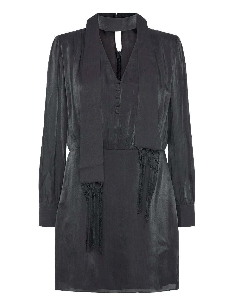 French Connection - AVELINE SCARF NK MINI DRESS - short dresses - black - 1