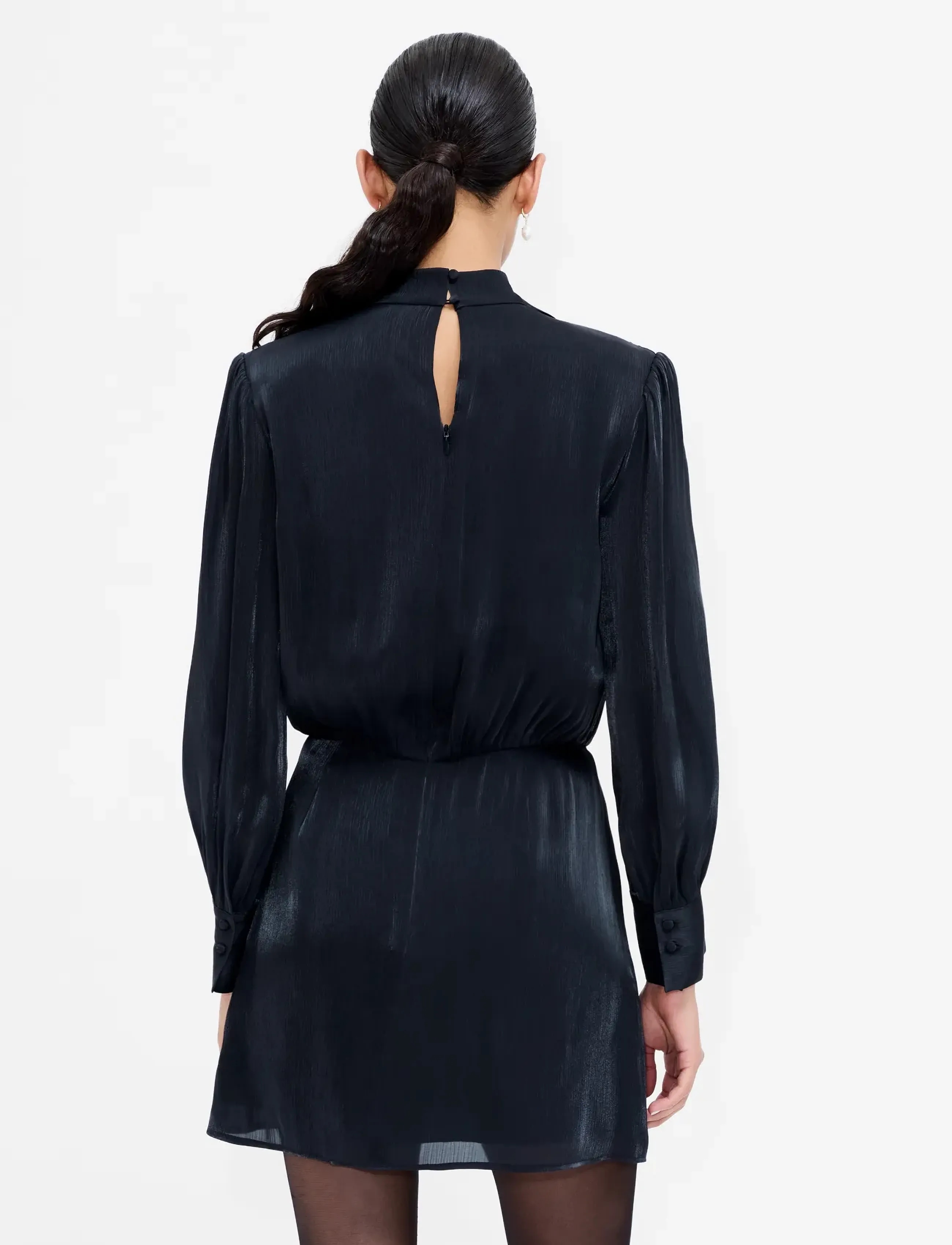 French Connection - AVELINE SCARF NK MINI DRESS - short dresses - black - 4
