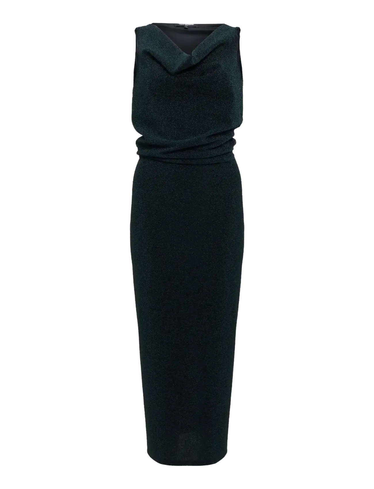 French Connection - MEILIN LUREX COWL NECK MIDI DRESS - cocktail dresses - emerald green - 1