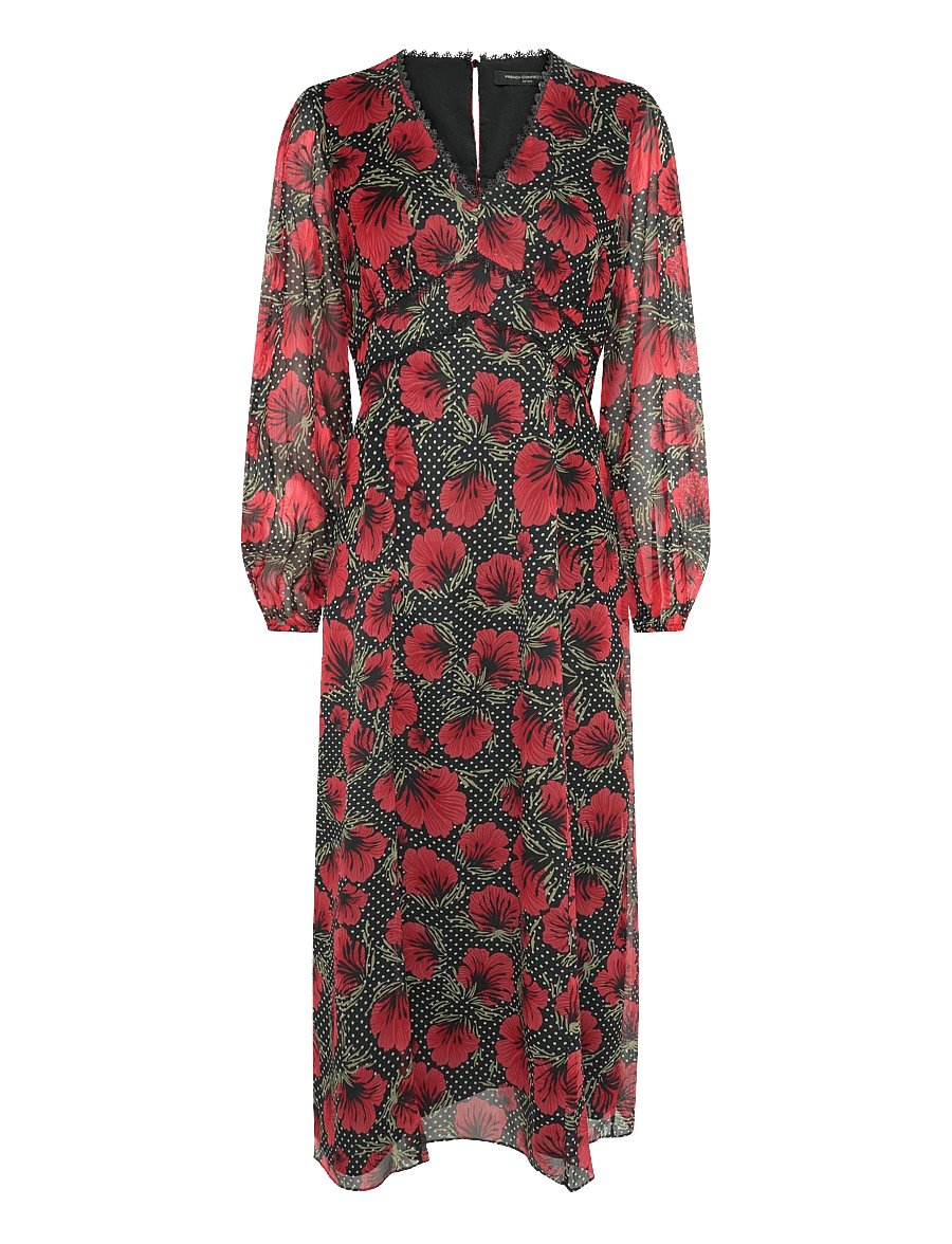French Connection - SARA EMINA CHIFFON MIDI DRESS - midi kjoler - red multi - 1