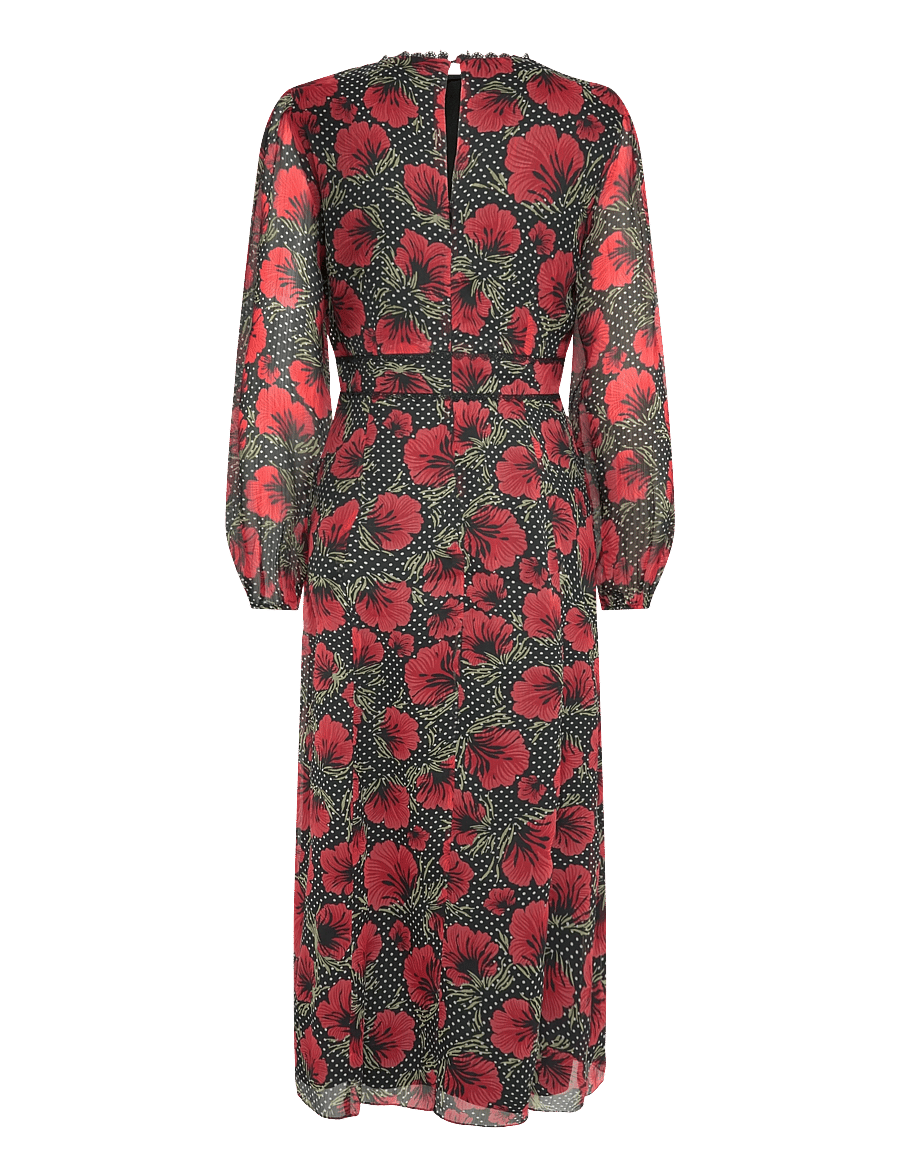 French Connection - SARA EMINA CHIFFON MIDI DRESS - midi kjoler - red multi - 2