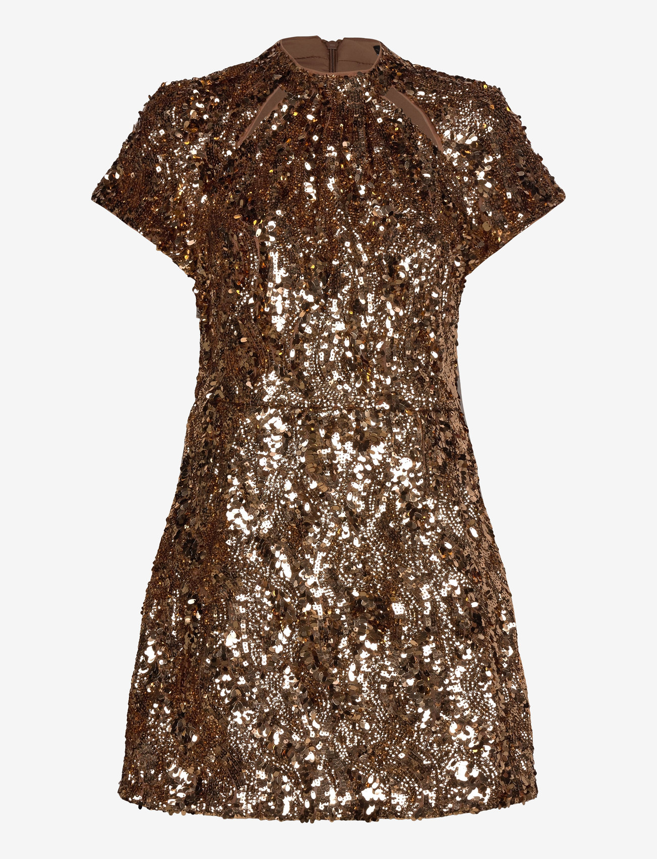 French Connection - SEQUIN MESH DRESS - copper - 1