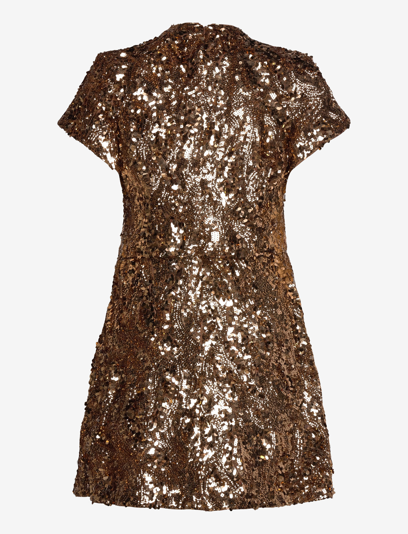 French Connection - SEQUIN MESH DRESS - copper - 2