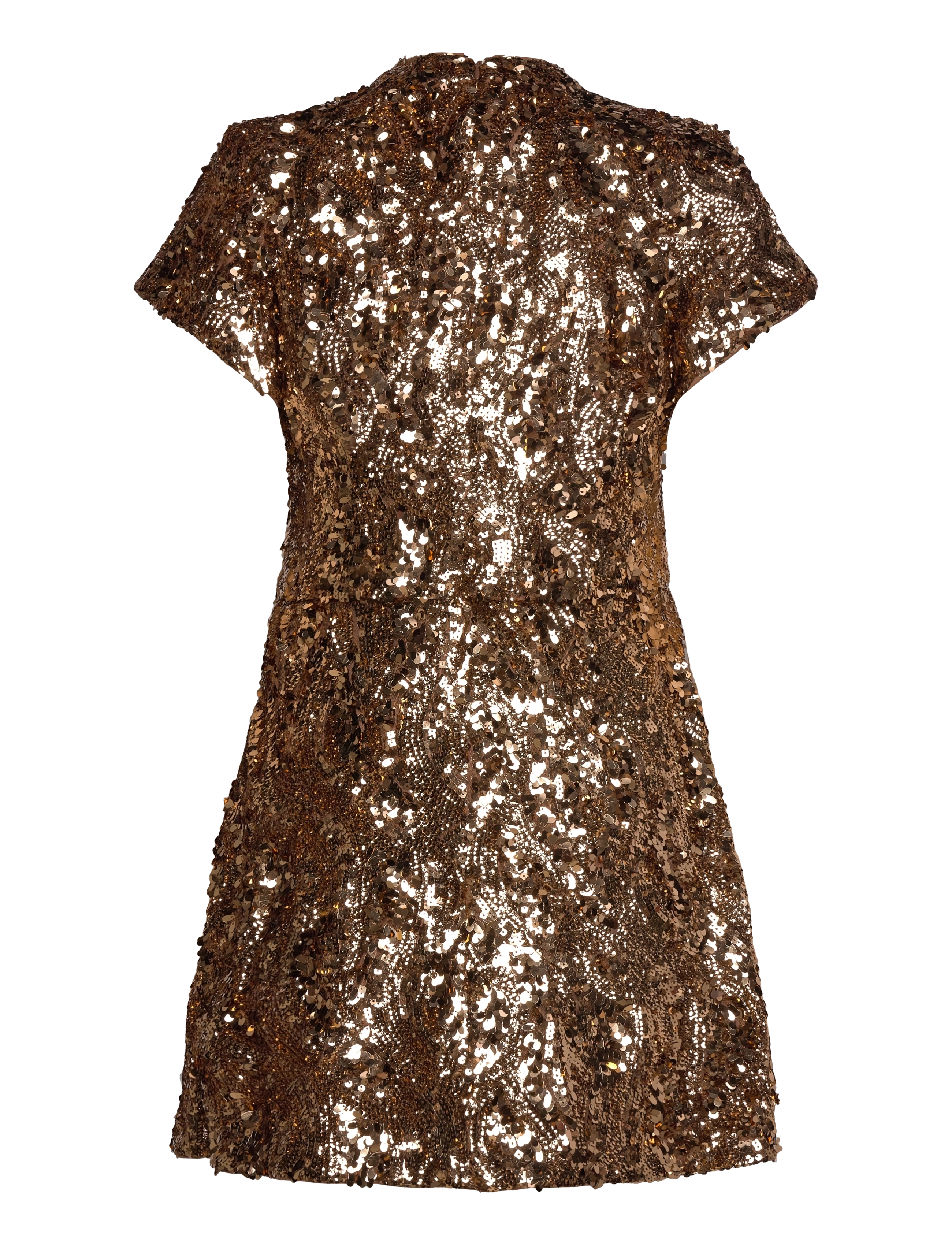 French Connection - SEQUIN MESH DRESS - copper - 2