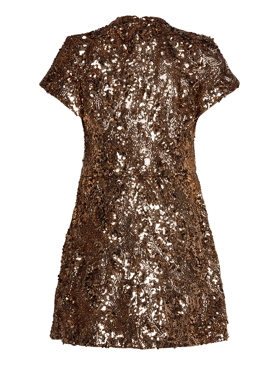 french connection brown sequin dress French Connection Women's Beatrice Sequin Strappy Dress