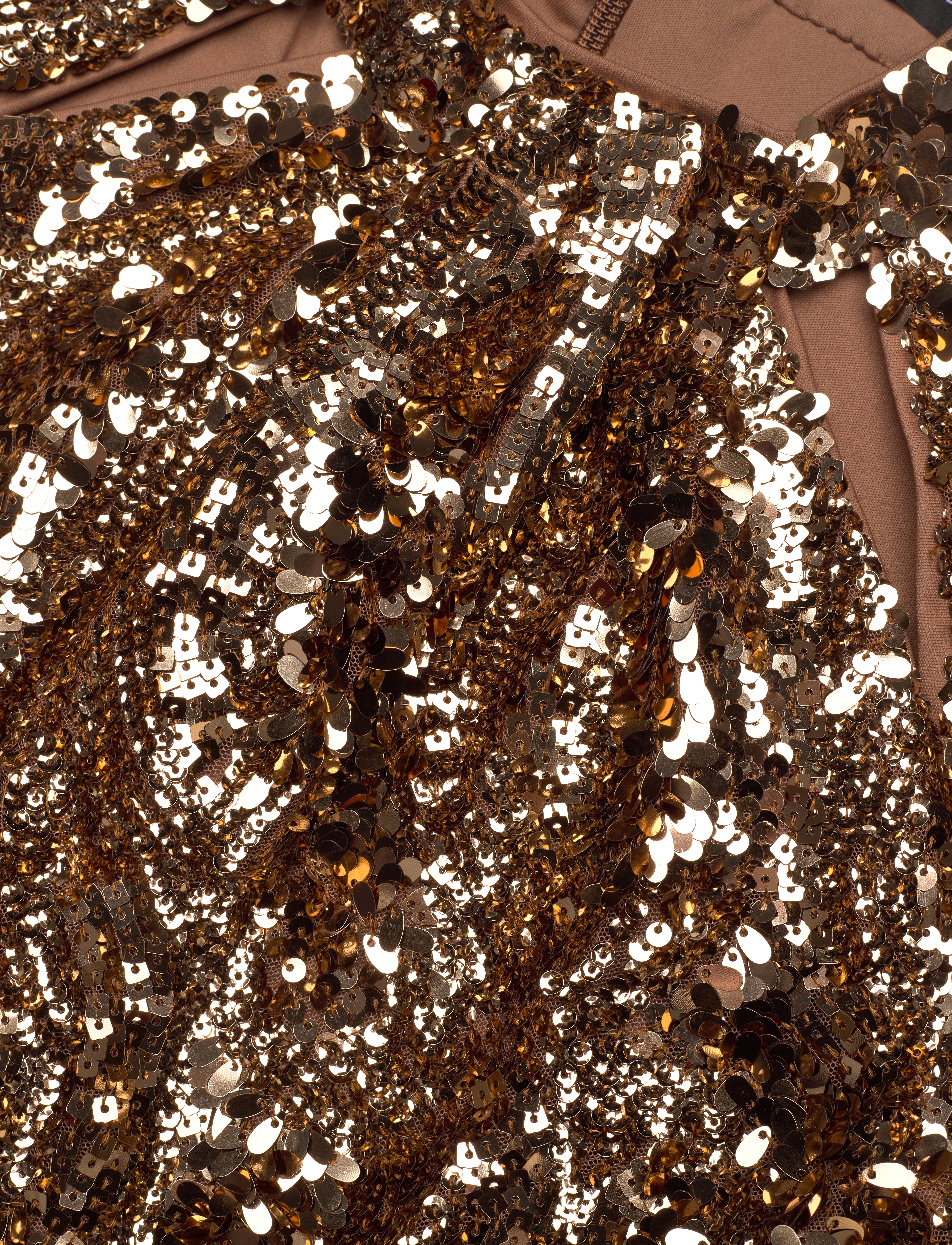 French Connection - SEQUIN MESH DRESS - copper - 5
