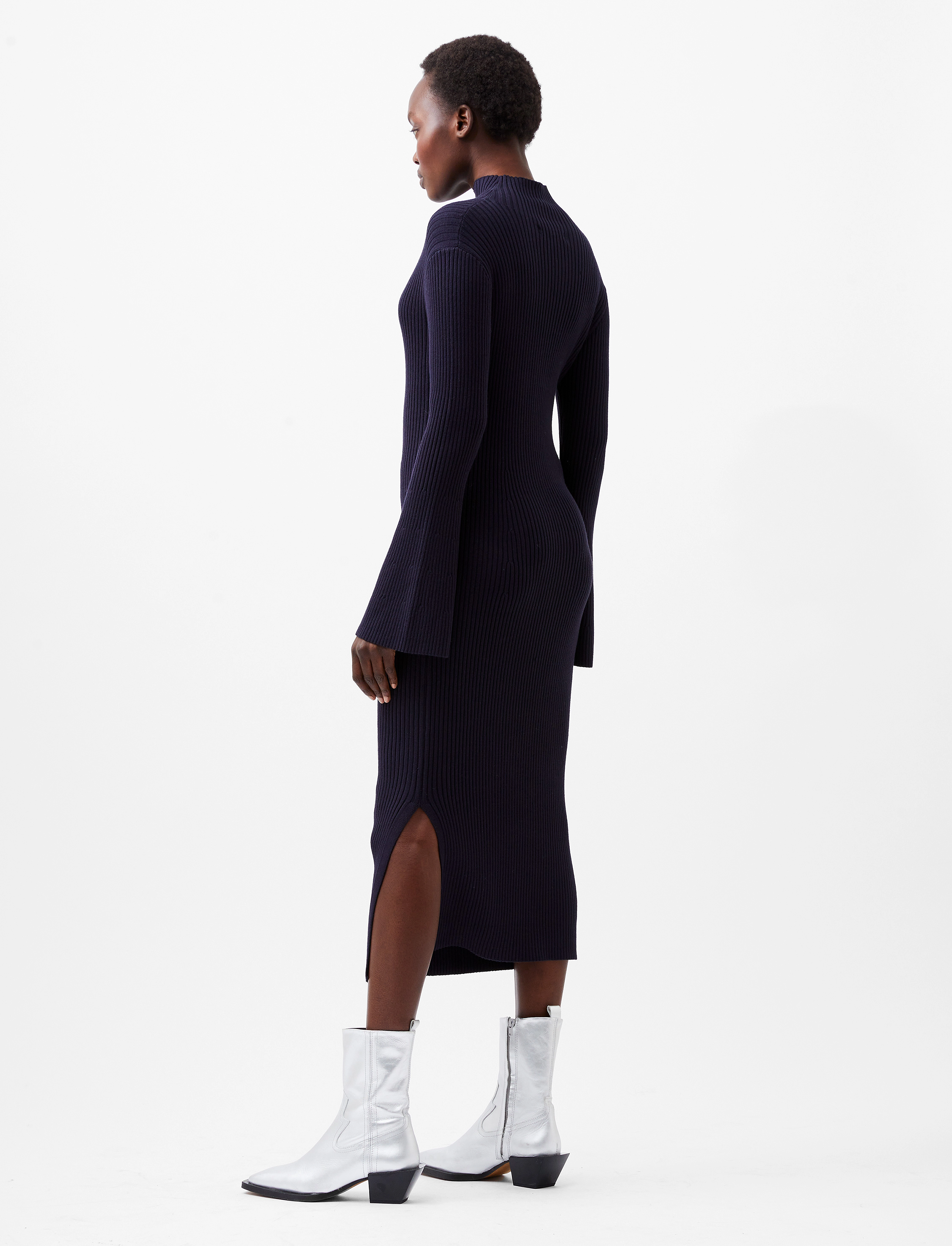 French Connection - LOLLY MARI FLARE SLV DRESS - marine - 5