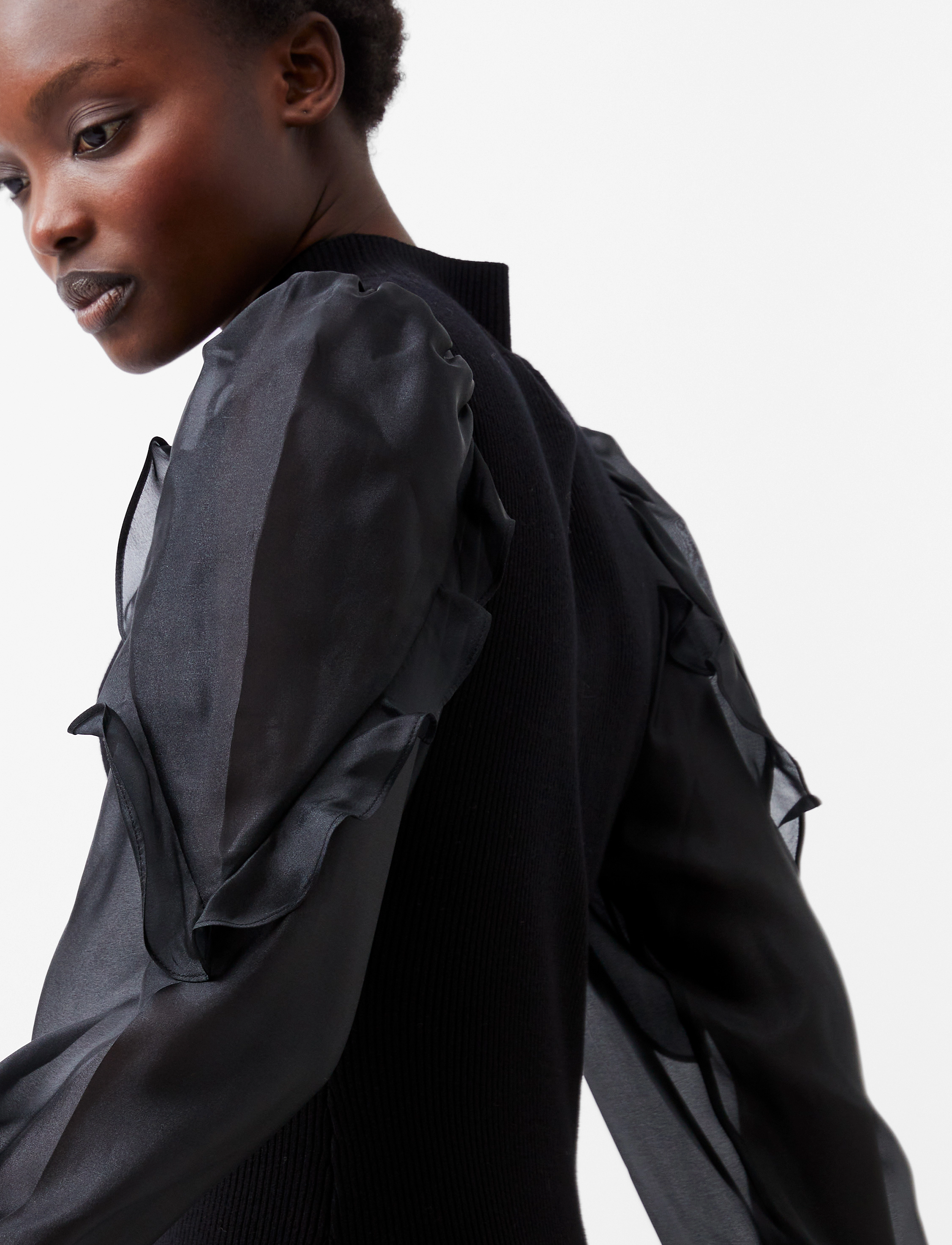 French Connection - KRISTA ORGANZA PUFF SLV DRESS - blackout - 3
