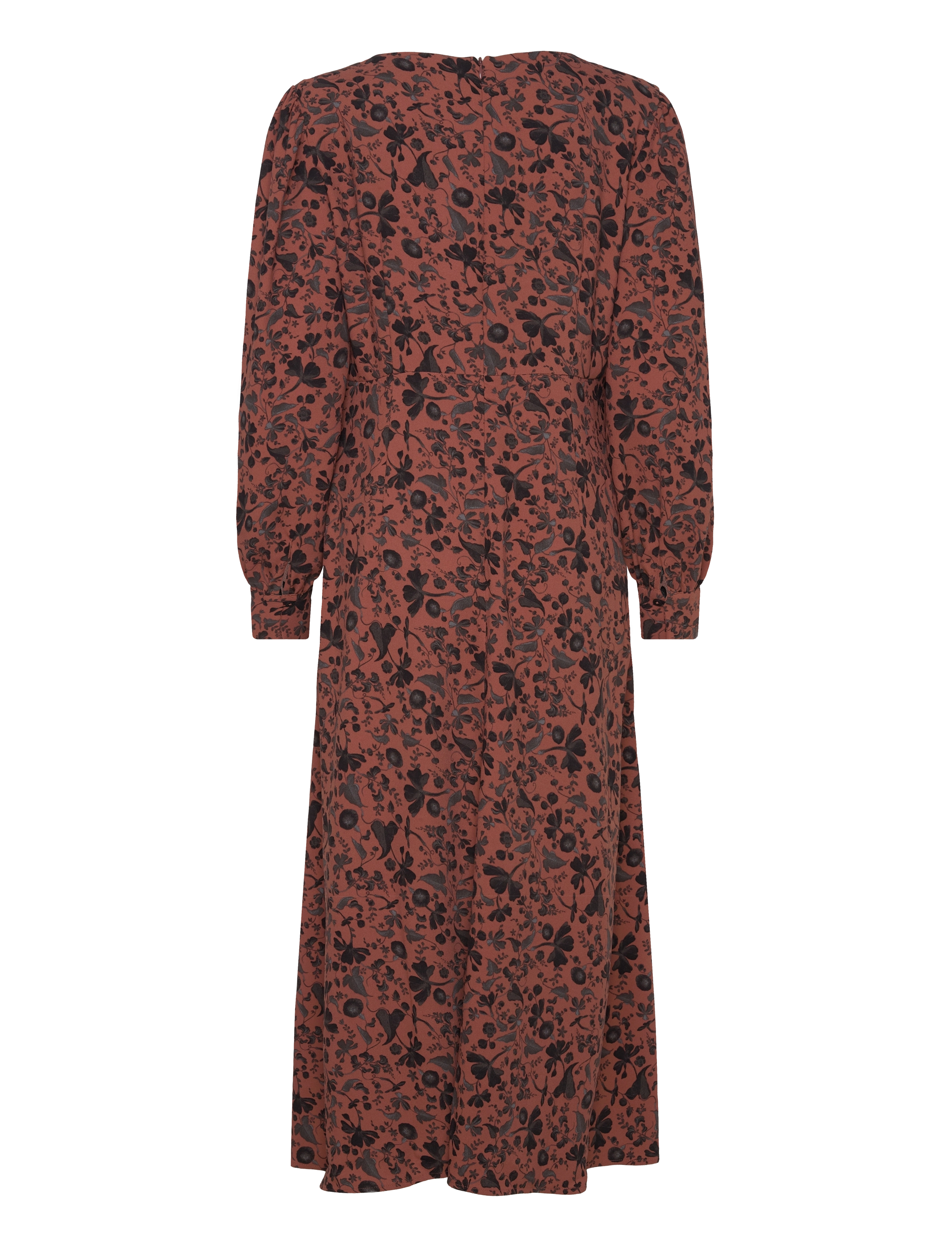 French Connection - JEANIE BRINA CREPE DRESS - midi kjoler - russet brown multi - 2