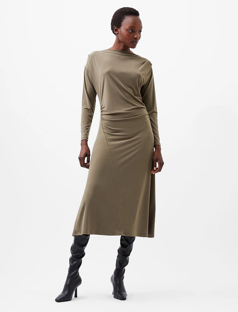 French Connection - SAMIRA JERSEY DRESS - midikleider - tarmac khaki - 0