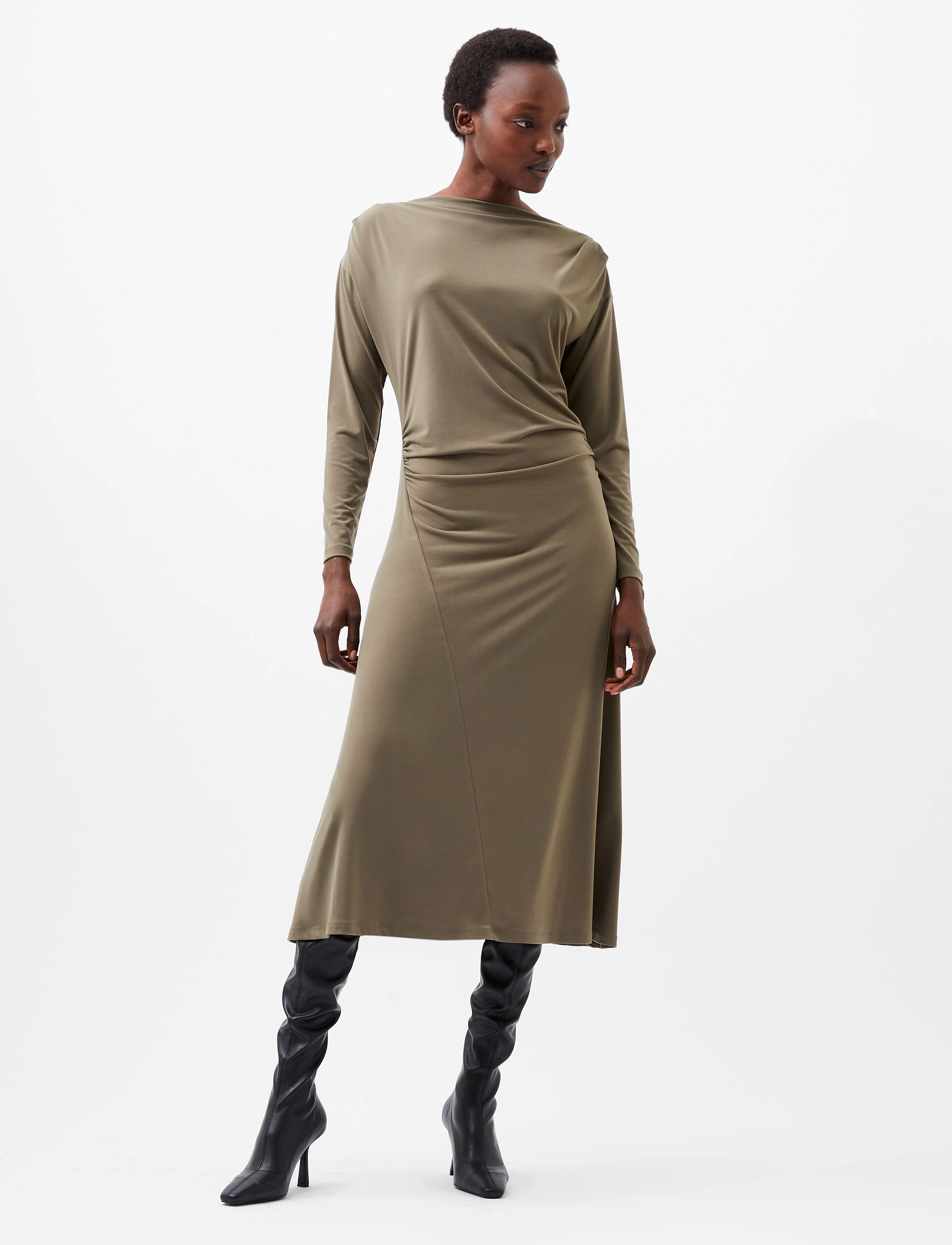 French Connection SAMIRA JERSEY DRESS - Kjoler - TARMAC KHAKI / khaki/green