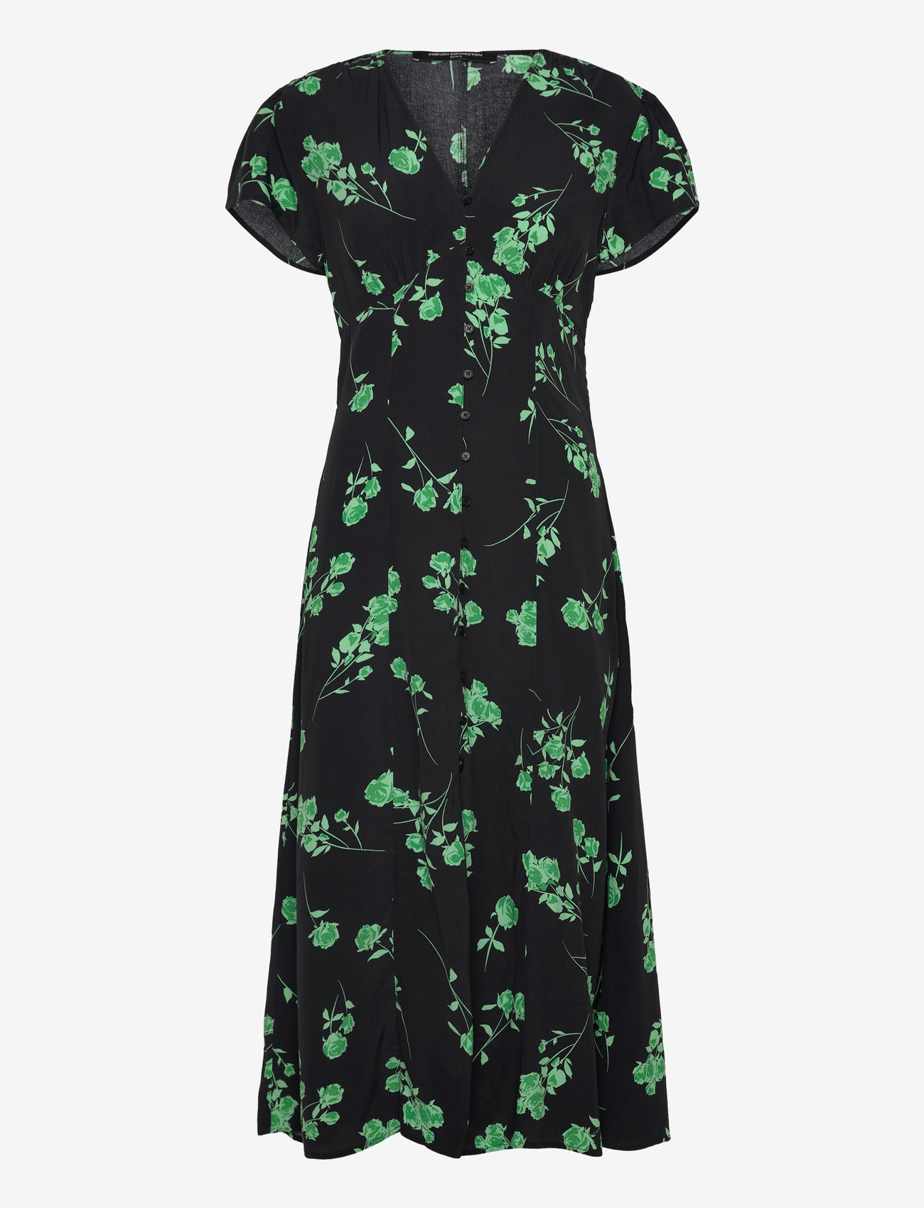 French Connection - ALLESANDRA DELPH S/S VNK DRESS - sommerkjoler - blackout/green - 1