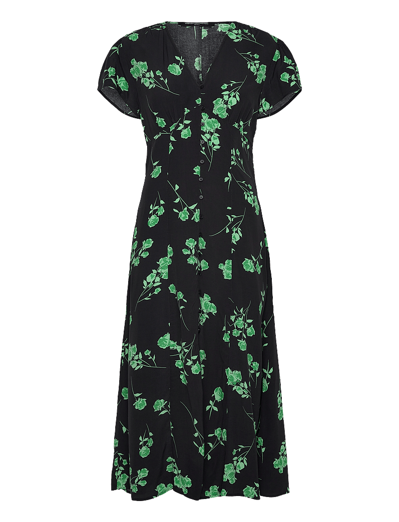 French Connection - ALLESANDRA DELPH S/S VNK DRESS - blackout/green - 1