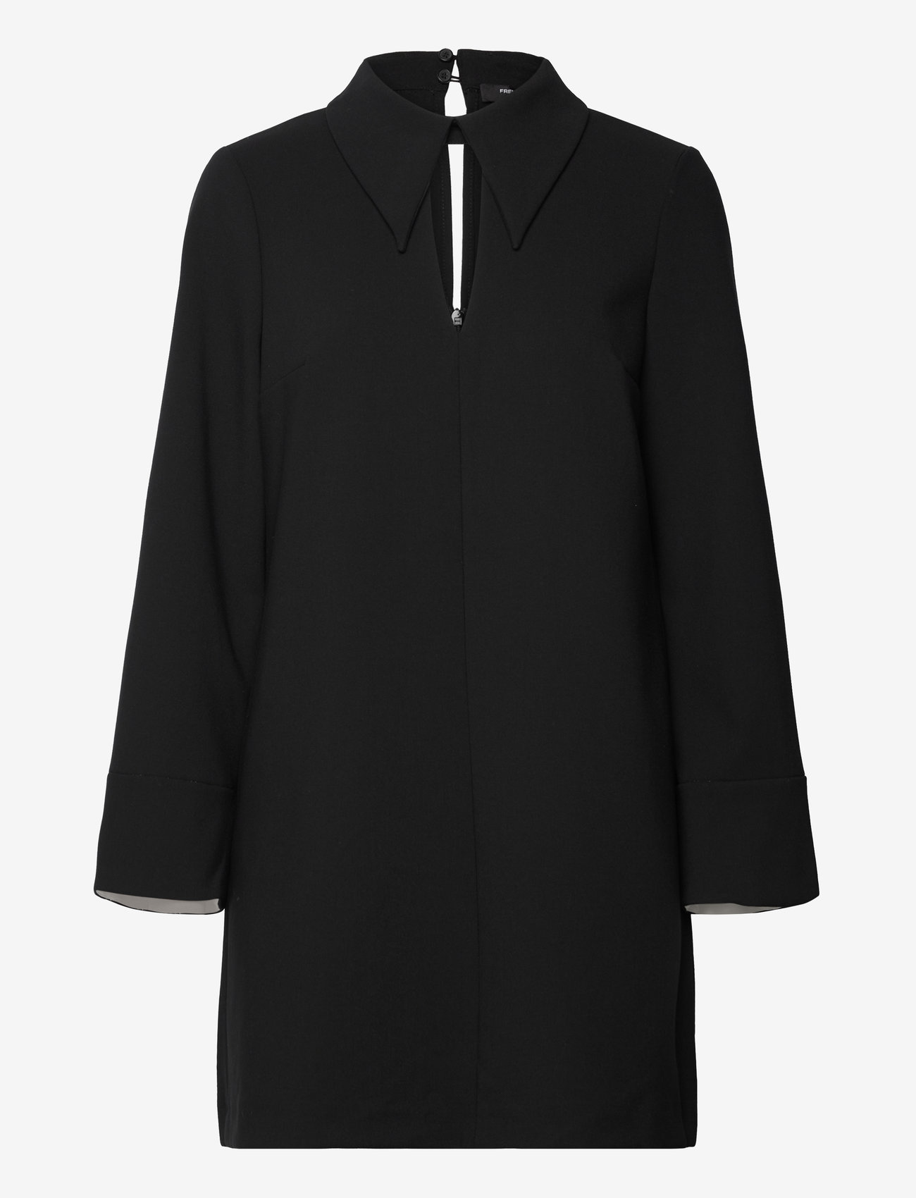 French Connection - WHISPER LS FOLDED CUFF DRESS - festkjoler - blackout/winter whte - 1