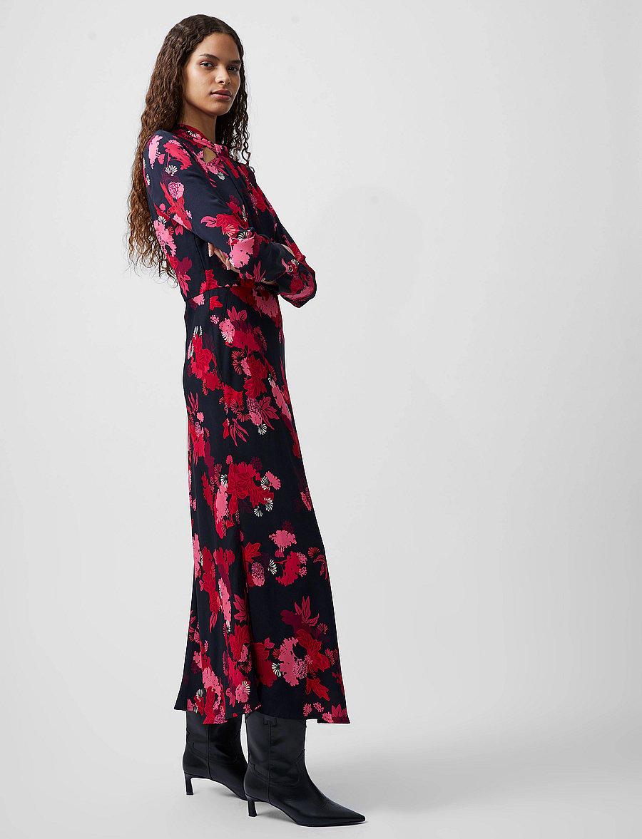 French Connection - FOLIAGE CHIARA TIE KNOT NK DRS - blackout multi - 0