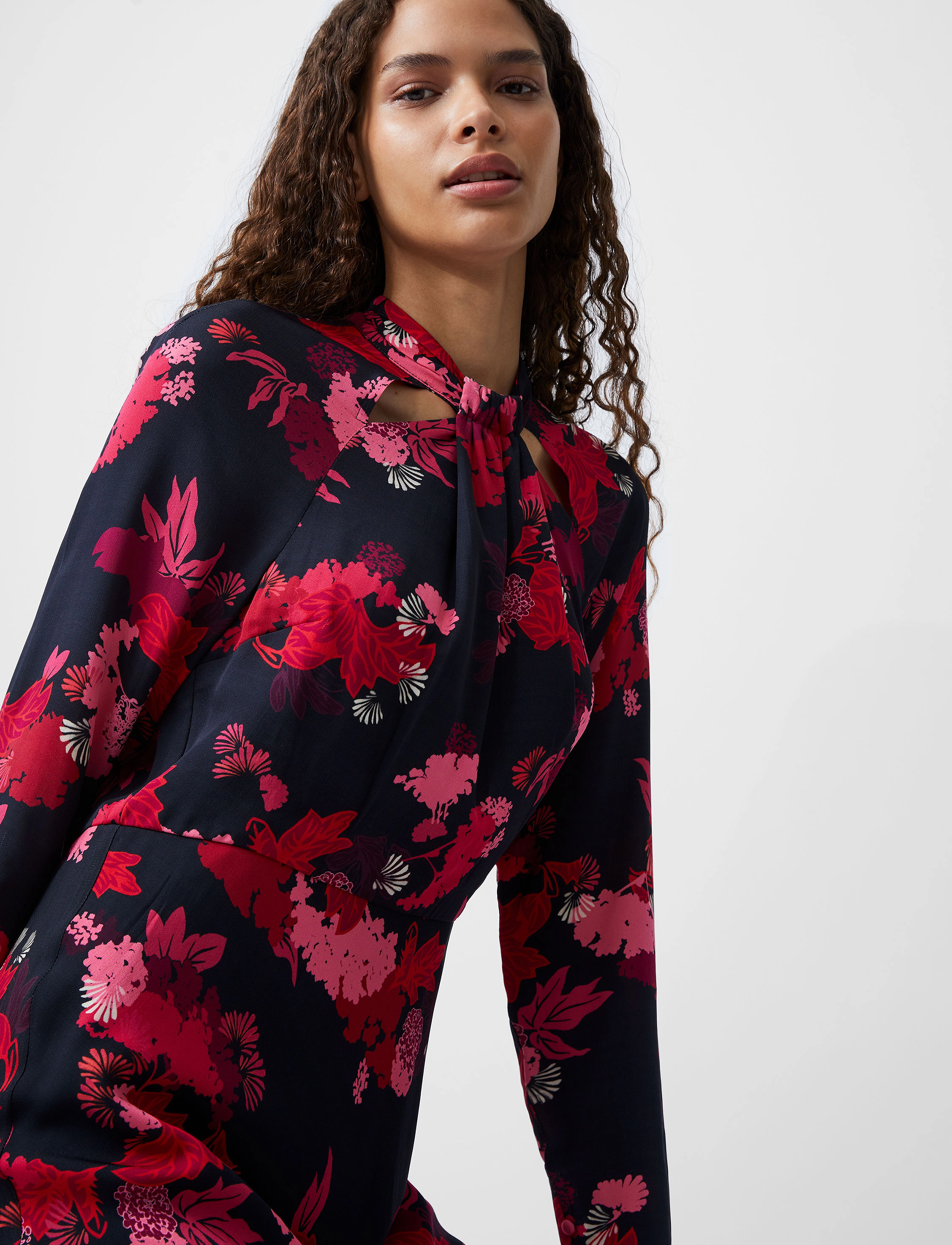 French Connection - FOLIAGE CHIARA TIE KNOT NK DRS - blackout multi - 3