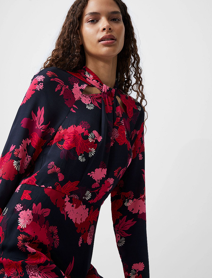 French Connection - FOLIAGE CHIARA TIE KNOT NK DRS - blackout multi - 3