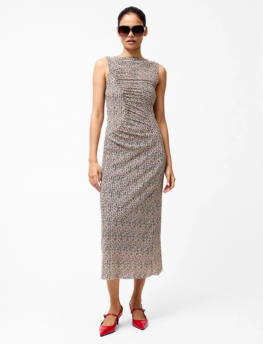 French Connection - SHANNON RUCHED MIDI DRESS - midikleider - navy multi - 0