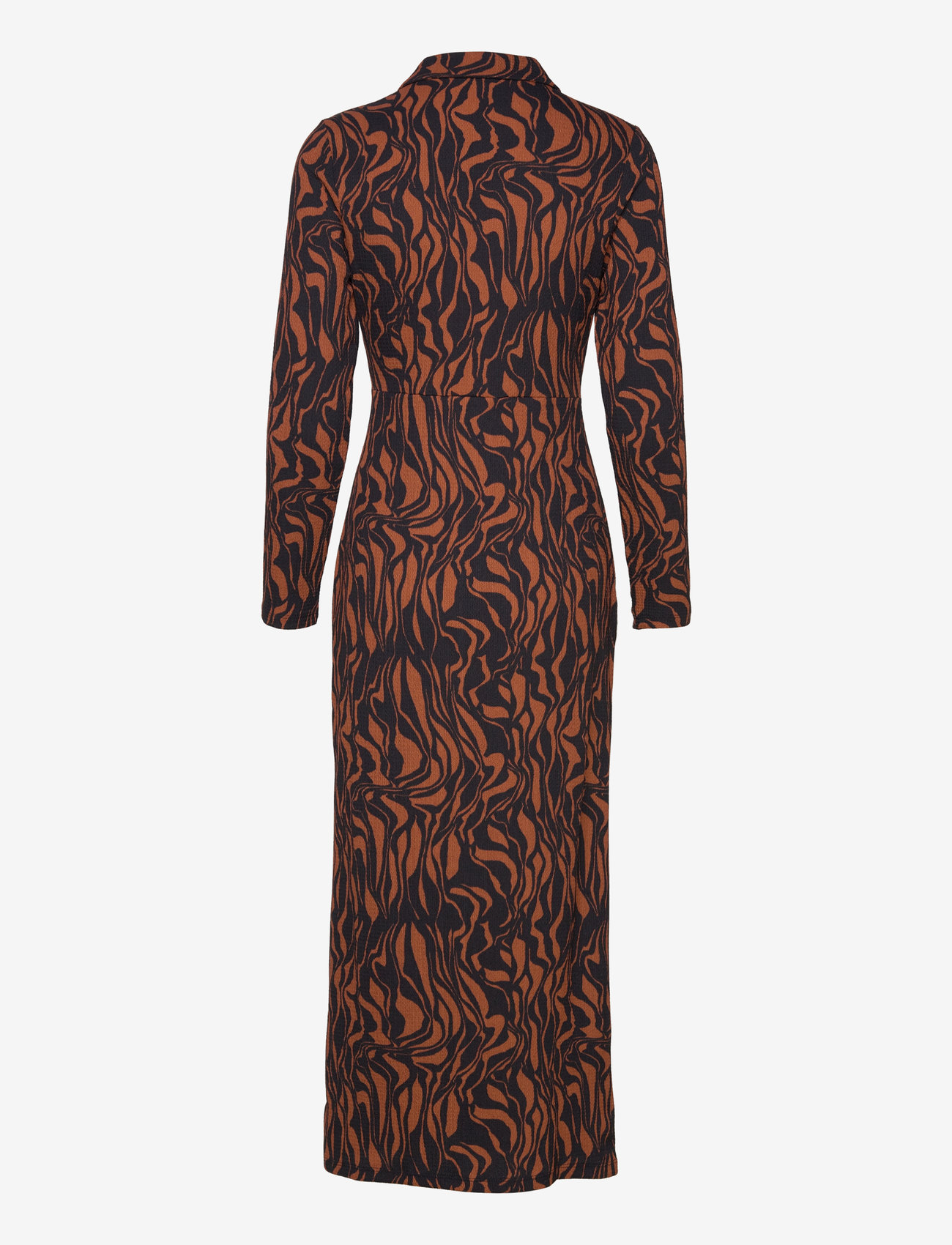 French Connection - ZARIA TEXTURED MIDI DRESS - midi kjólar - black/brown - 2