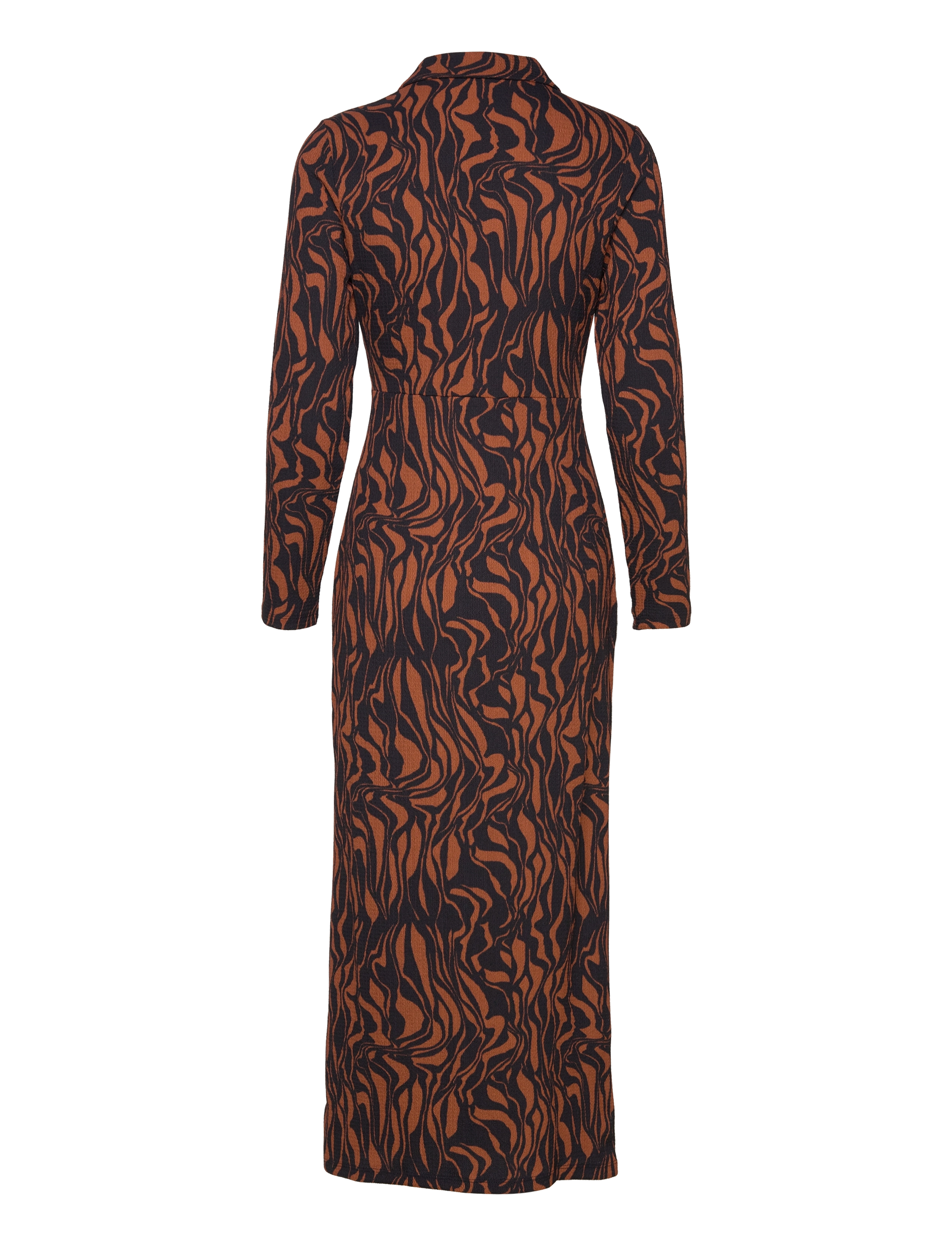 French Connection - ZARIA TEXTURED MIDI DRESS - robes midi - black/brown - 2