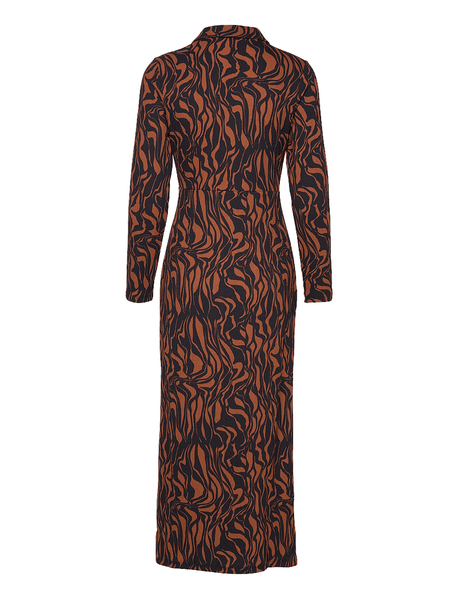 French Connection - ZARIA TEXTURED MIDI DRESS - midikleider - black/brown - 2