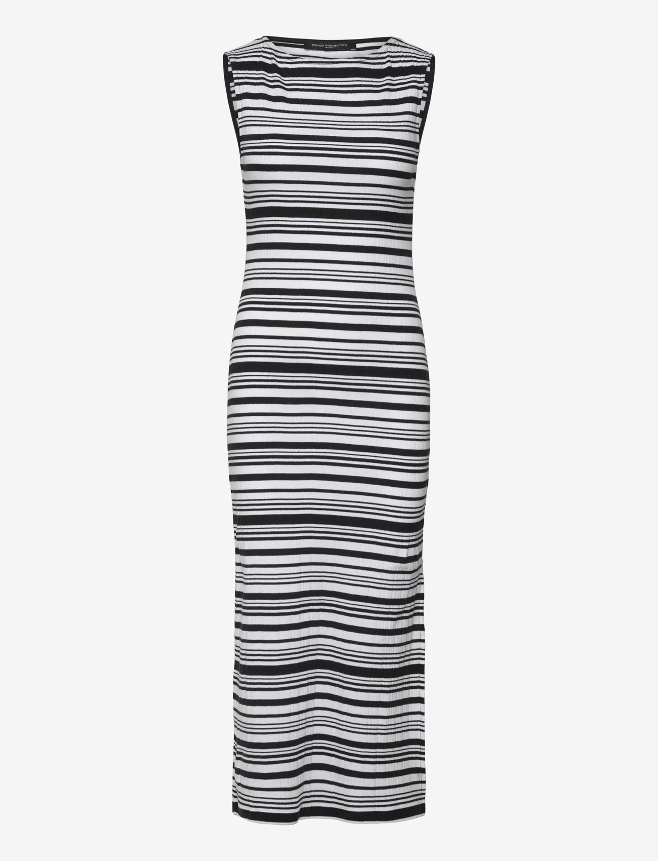 French Connection - SASIA RIB STRIPE SLVSS DRESS - etuikleider - black/white - 1