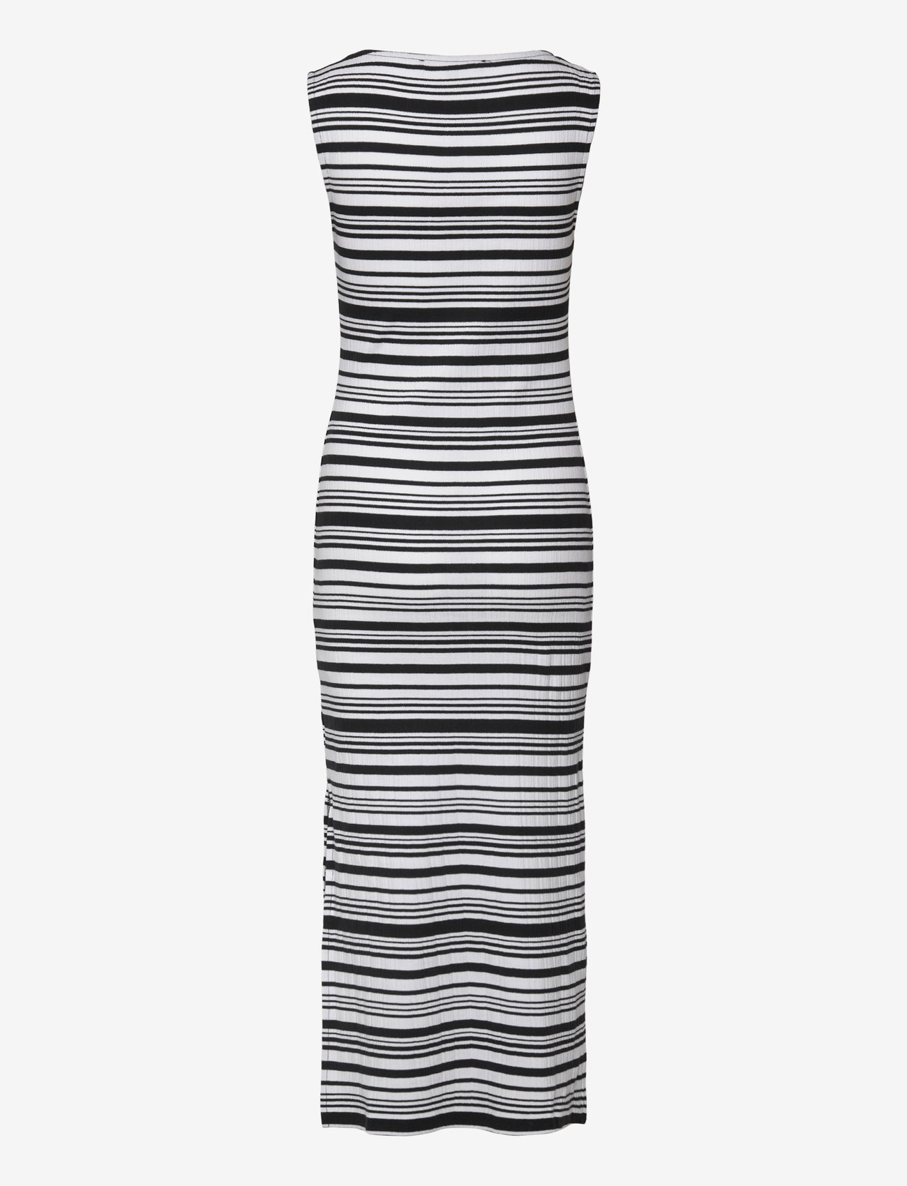 French Connection - SASIA RIB STRIPE SLVSS DRESS - etuikleider - black/white - 2