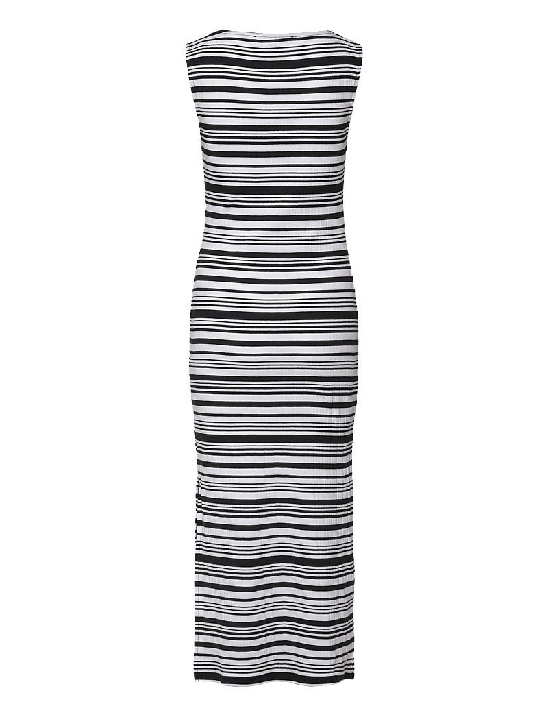 French Connection - SASIA RIB STRIPE SLVSS DRESS - etuikleider - black/white - 2